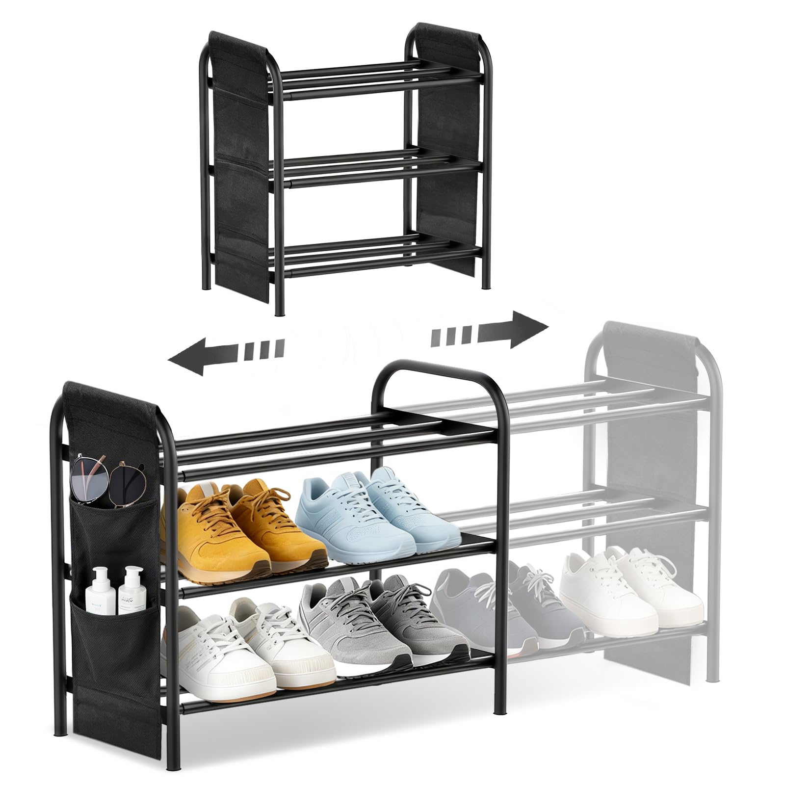Étagère à chaussures extensible pour ranger l'entrée et le dressing