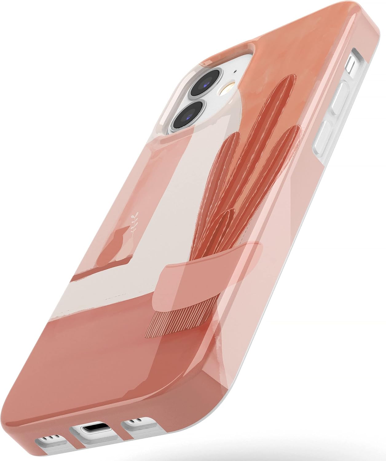 Casely iPhone 12 Mini Case | Desert Daze | Peachy Cactus | Classic Ultra Slim Design
