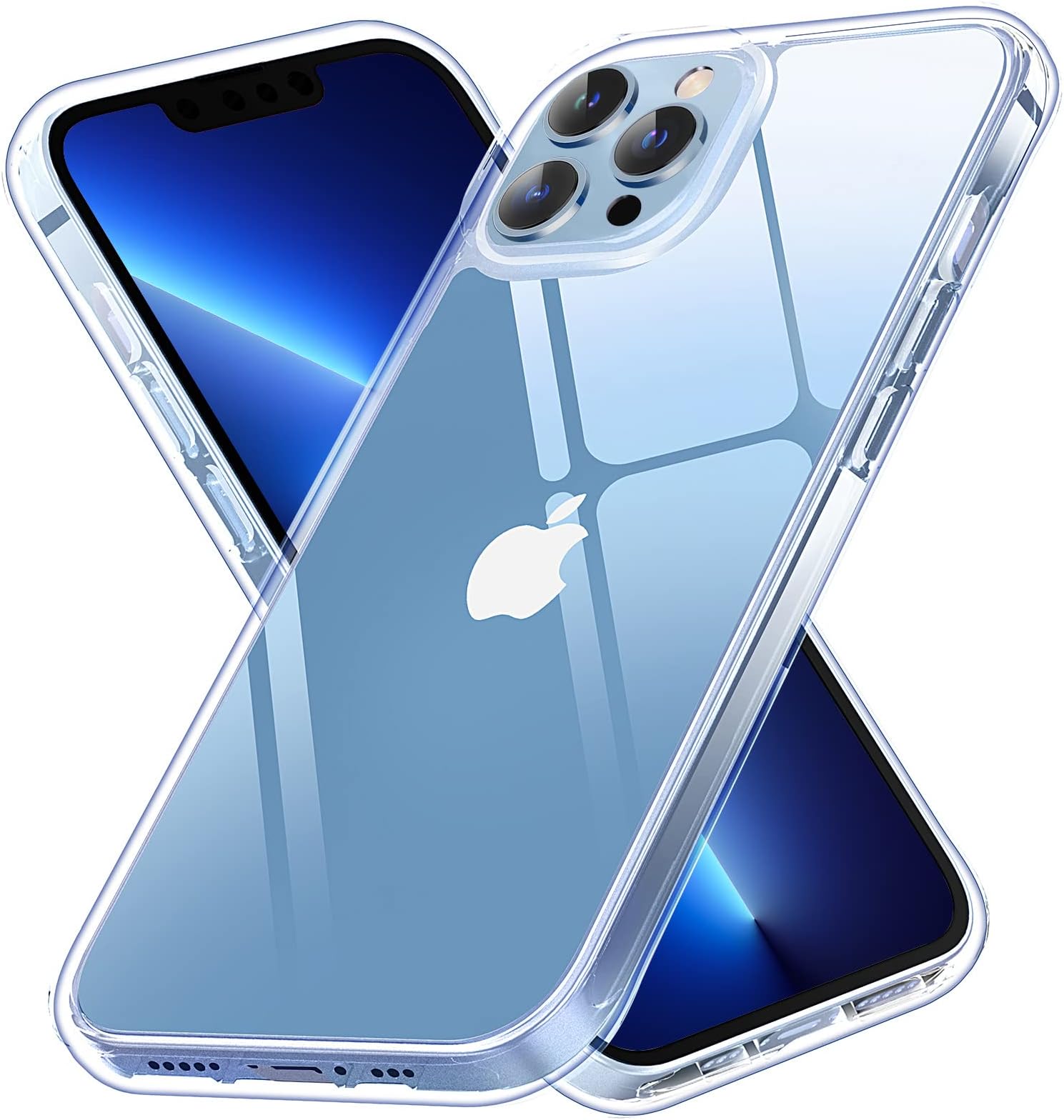 Clear Designed for iPhone 13 Pro Max Case, [Never Yellow] [Shockproof Mil-grade Protection] Protective Bumper Hard PC Phone Cases, Thin Slim Fit Cover, Clear