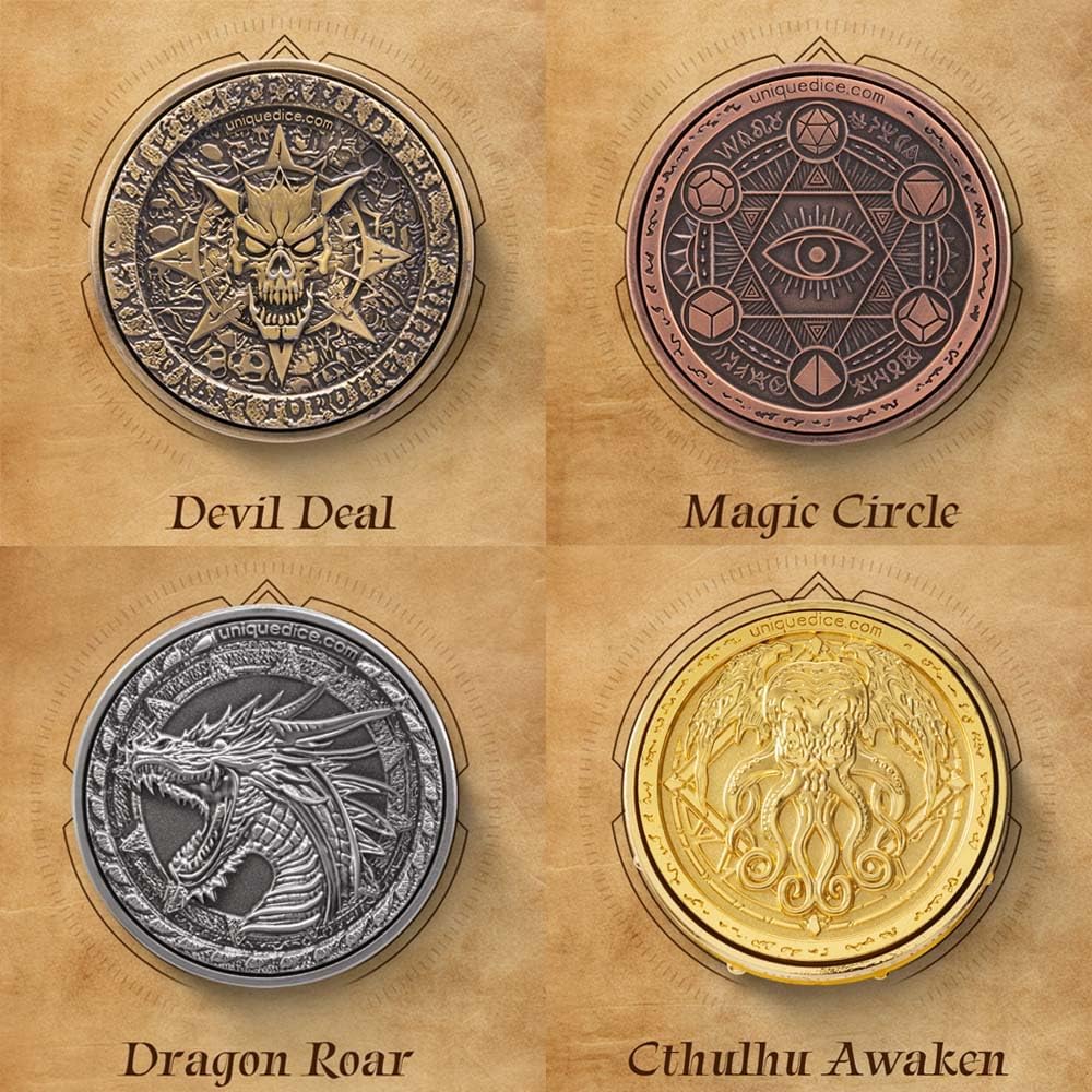 Unique Random King Dice Roulette Metal Dice Set Mechanical 7-in-2 Dual-Spin Wheels Dice Spinner DND Roller D&D D20 D6, D8, D10, D12 for Wheel Roller collectable TRPG Release Stress Made Zinc Alloy