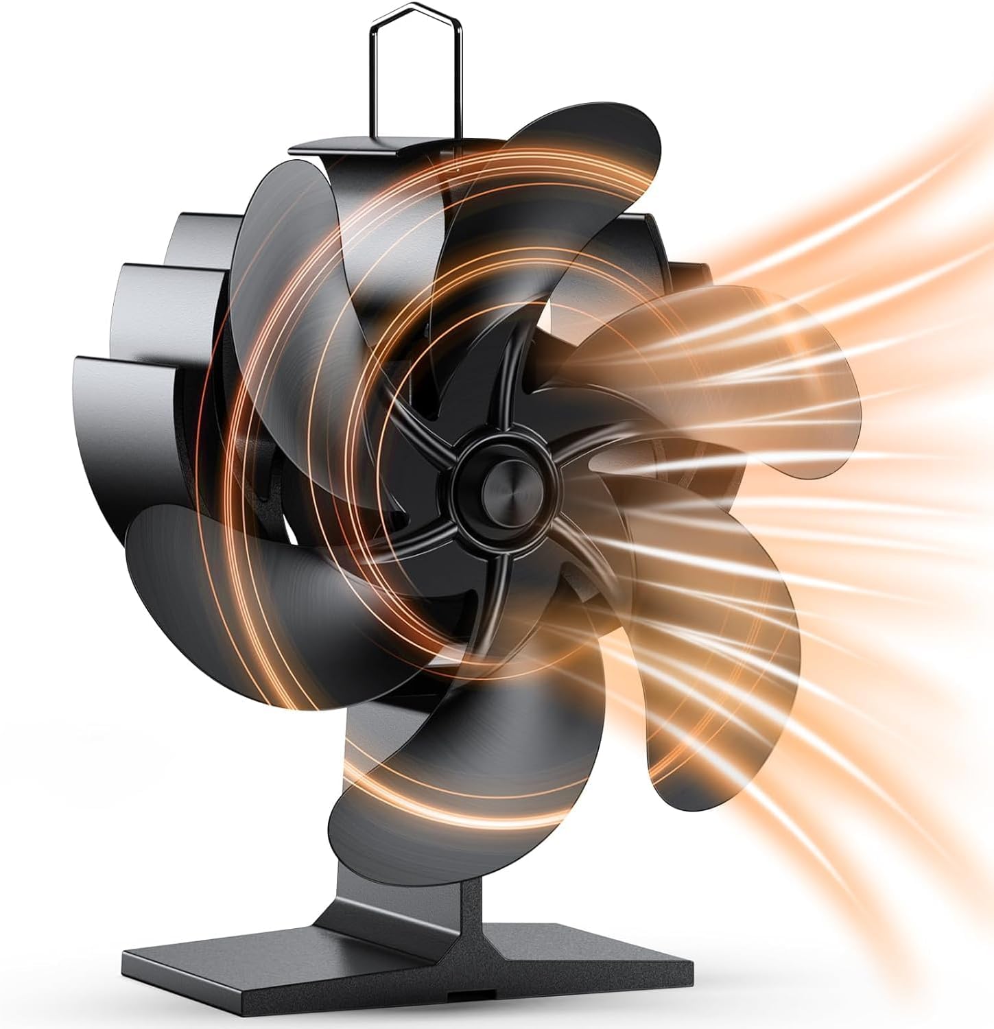 Ventilateur Poele à Bois 6 Pages, Ventilateur de Poele avec Thermomètre