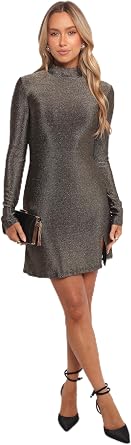 Petal & Pup Womens Taylor Metallic Mini Dress