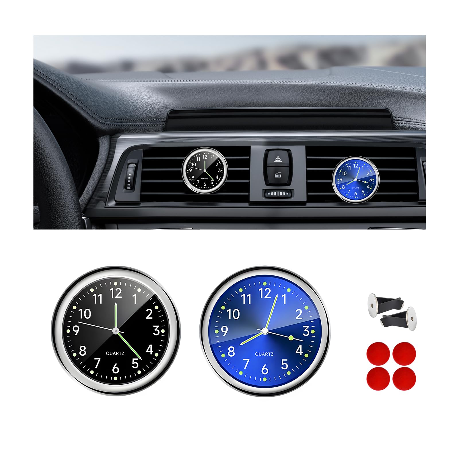 Car Accessory Clocks Sephile 2-Pack Car Dashboard Clocks - 1.57 Inch ...