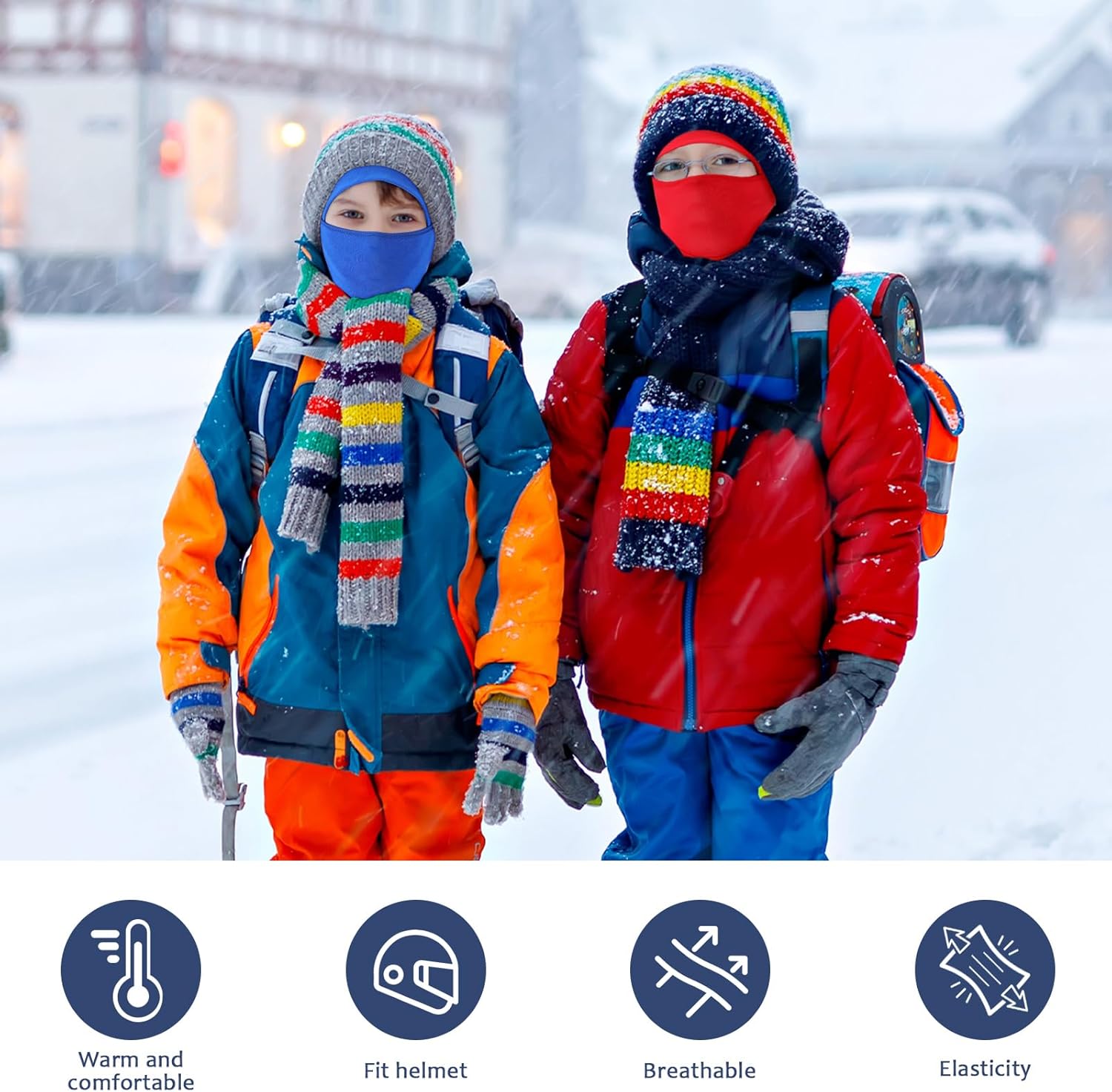 Eurzom 3 Pcs Kid Winter Balaclava Ski Mask for Boy Girl Moveable Windproof Thermal Ski Mask - Image 6