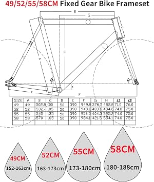 700C Fixed Gear Bike Frameset 49CM 52CM 55CM 58CM Aluminum Alloy Frame C Brake Racing Track QR 100/120mm With Fork