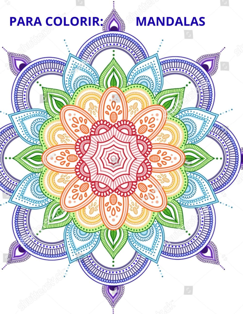 Colorindo Mandalas diversas: Livro de colorir para crianças e adultos sobre mandalas