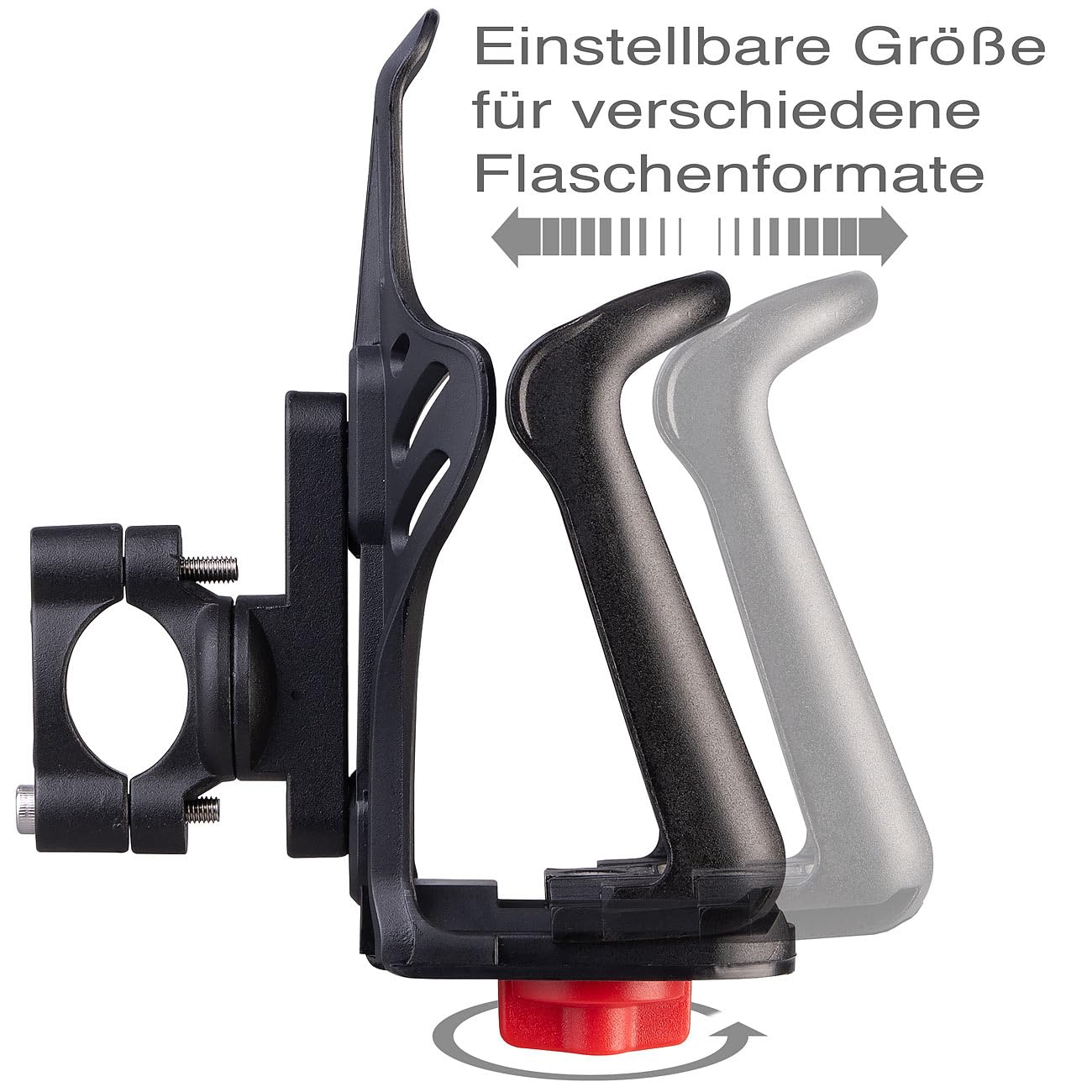 PEARL portaborraccia bicicletta: Set da 4 Portabottiglie per bicicletta e moto, regolabile, per telaio e manubrio (portabicchieri universale, portabicchiere manubrio moto, scooter)