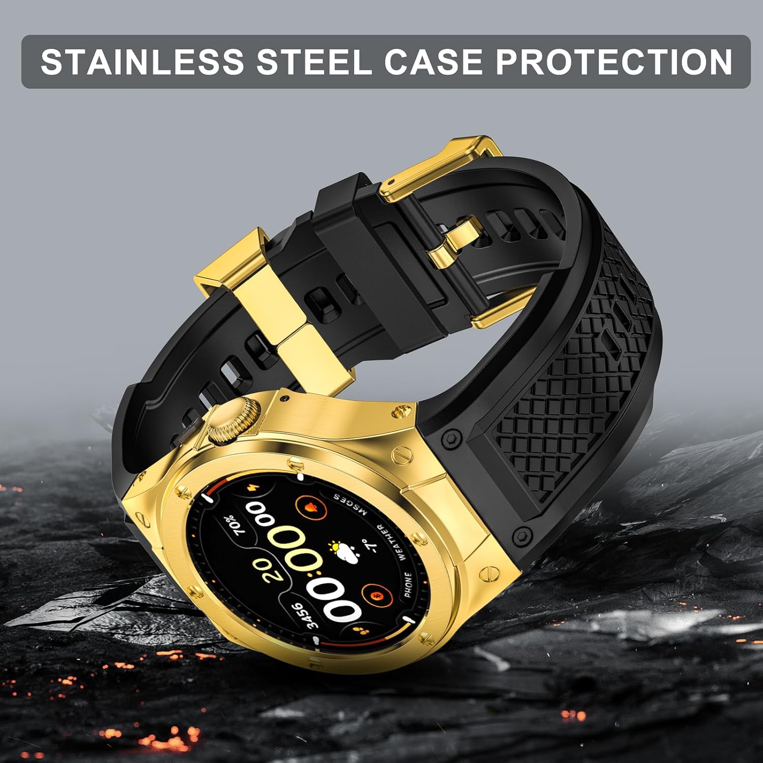 MioHHR Soft Silicon Bands for Google Pixel Watch 3/2/1 41mm,Soft Replacement Straps with Stainless Steel Protective Case for Google Pixel Watch 3 45mm，Men Women