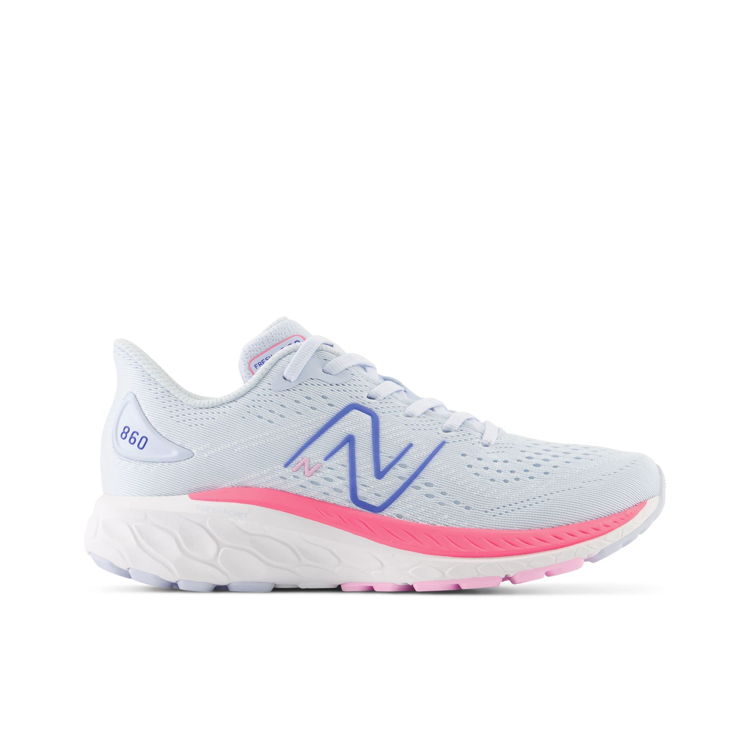 New Balance Fresh Foam X 860 V13 Running Shoe, Moon Dust/Neon Pink, 4 US Unisex Big Kid
