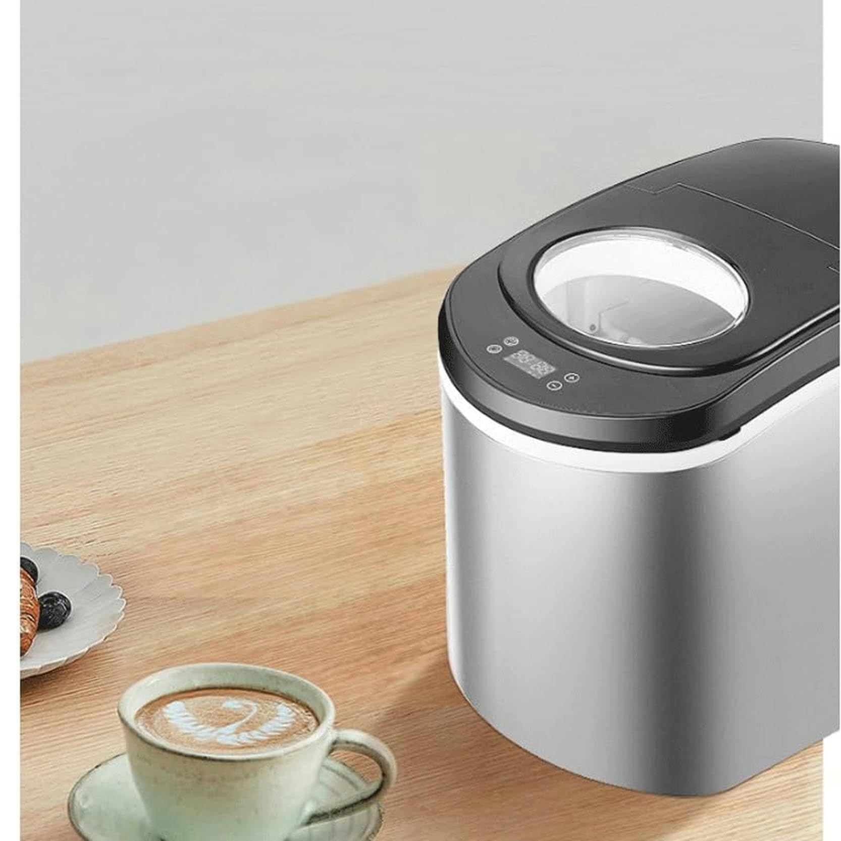 Piccola Macchina per Il Ghiaccio Domestica, Mini Attrezzatura per Negozio di tè al Latte, Macchina per Il Ghiaccio Rotonda per Bar Commerciali