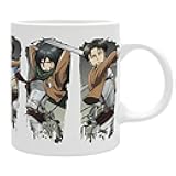 ABYSTYLE Attack on Titan Character Montage Ceramic Mug Coffee Tea Mug 11 Fl Oz Anime Manga Drinkware Home & Kitchen Merch Gift