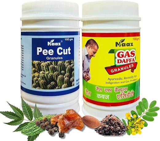 Naaz Peecut &amp; Gasdaffa Granules Combo – Ayurvedic Remedy for Piles, Fissure, Fistula, Gas, Acidity, Bloating &amp; Constipatio...