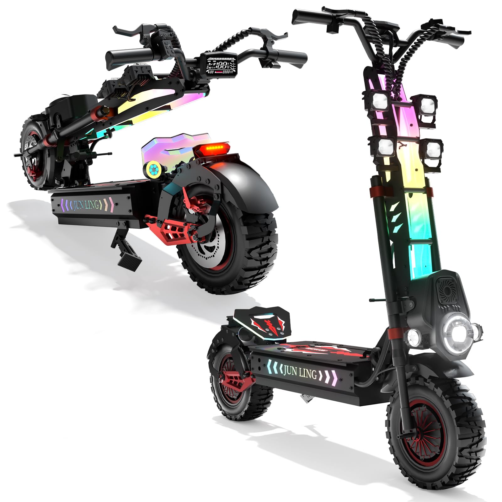 Offroad Electric Scooter 10000W Dual Motor 55 MPH High-Performance 13 Off Road Tires 75-Mile Long Range 60V 40Ah