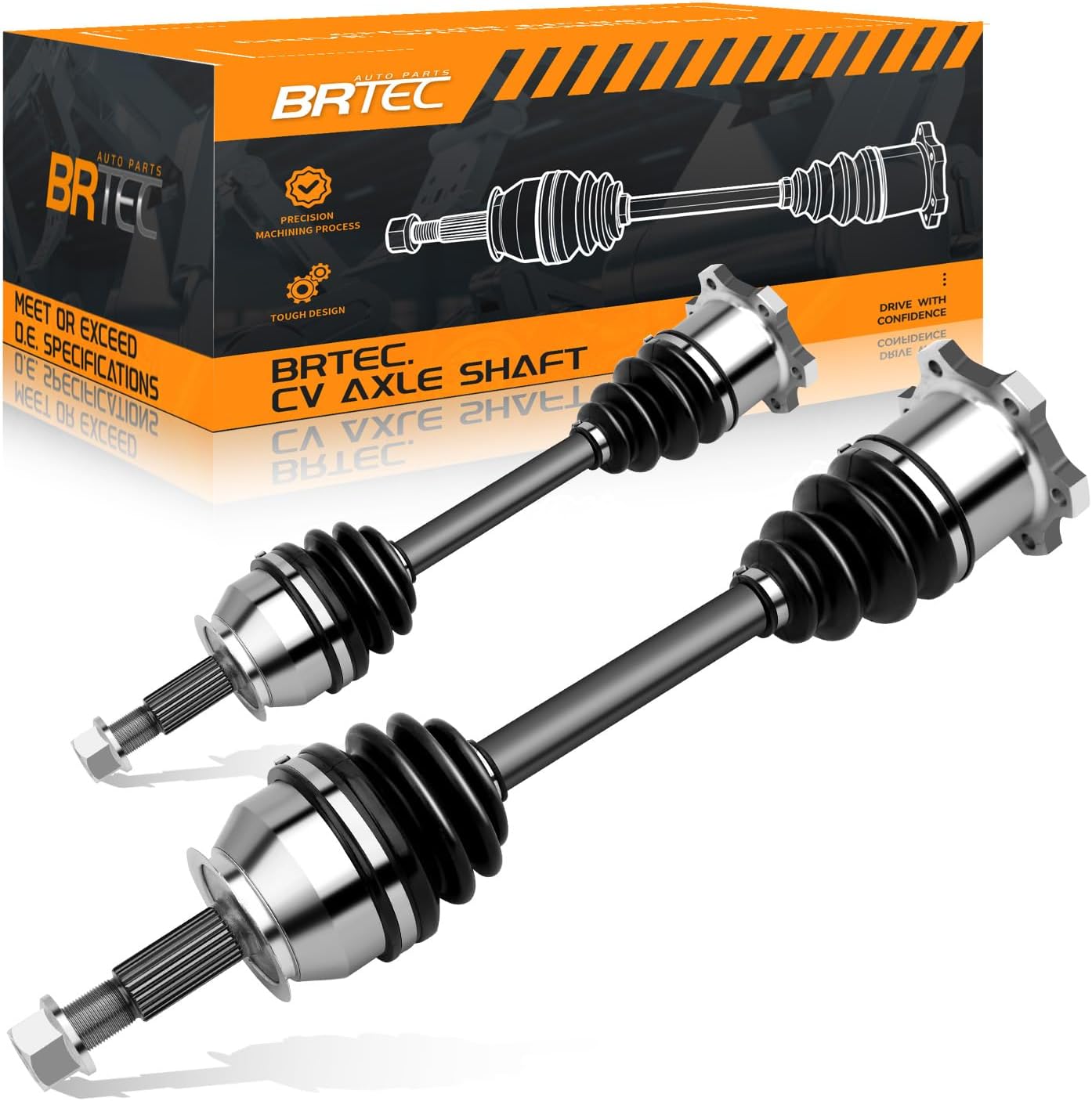 BRTEC 2PCS Front CV Axle Shaft Assembly Compatible with INFINITI QX56 2004-2010, Nissan Armada 2005-2015, Pathfinder 2004 Armada, Titan 2004-2015 - 4WD V8 5.6L 66-6238