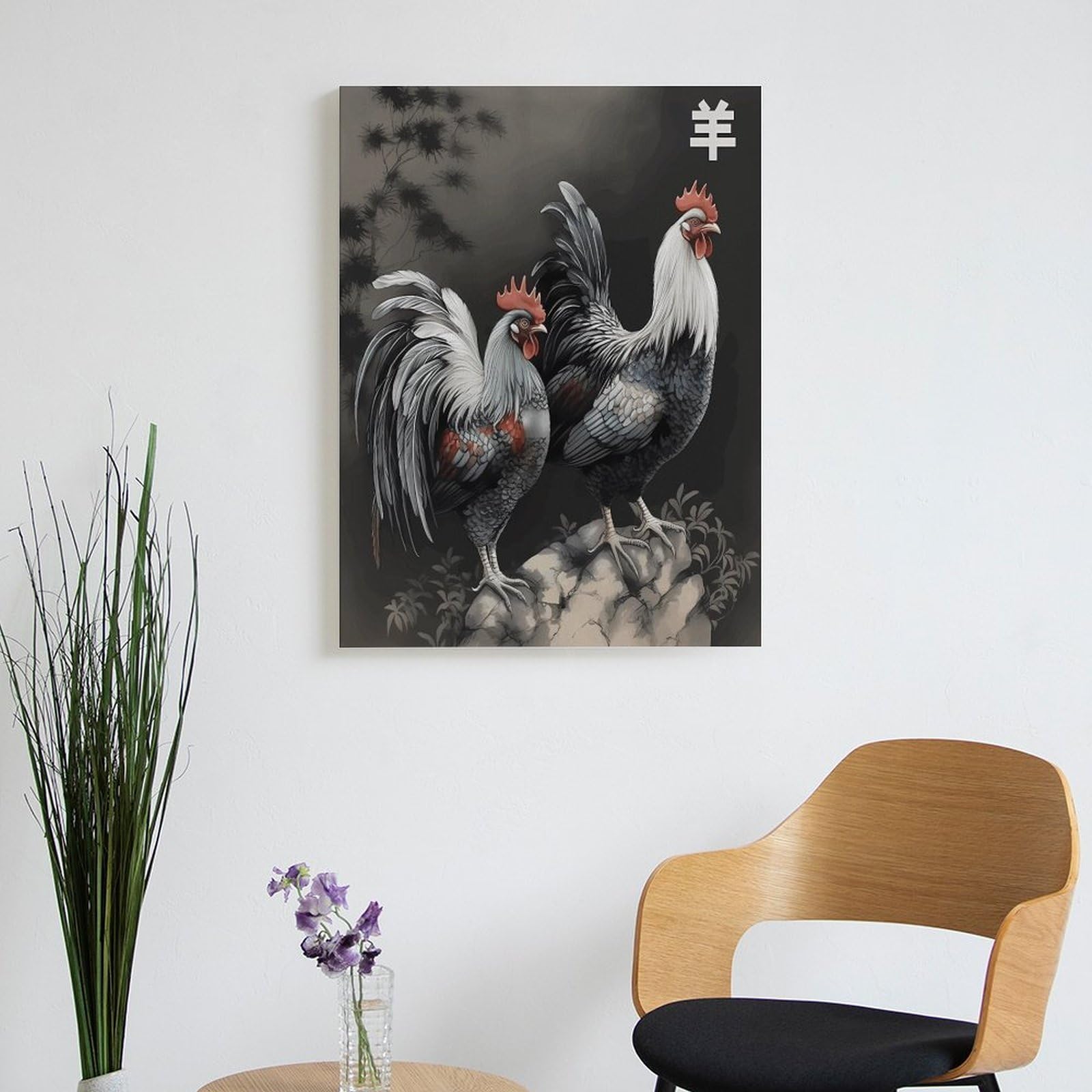 LPAGBCNU Malen-nach-Zahlen-Set mit Hahn-Muster, für Erwachsene, Anfänger, Erwachsene, Malen nach Zahlen, Kits auf Leinwand, DIY-Acryl-Ölfarben, Gemälde mit Pinseln für Geschenk, Heimdekoration
