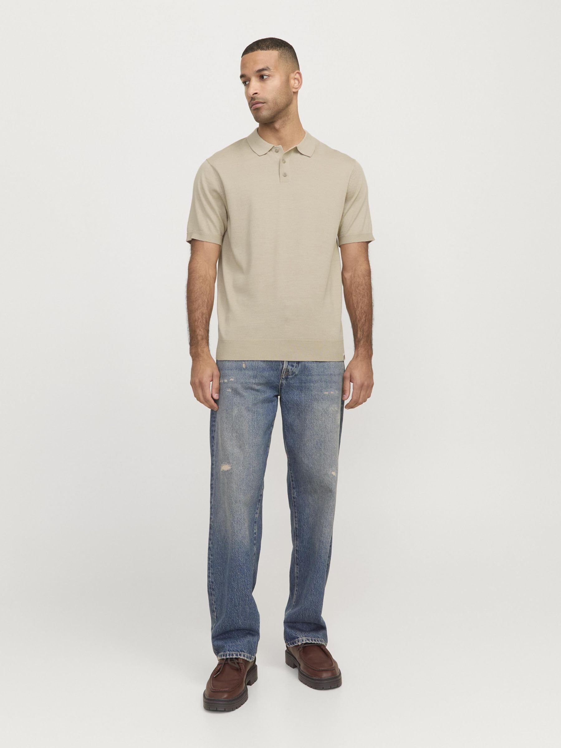 R.d.d. royal denim division Koszulka męska Rddcolin Knit Polo S/S Sn, WHITE PEPPER, M