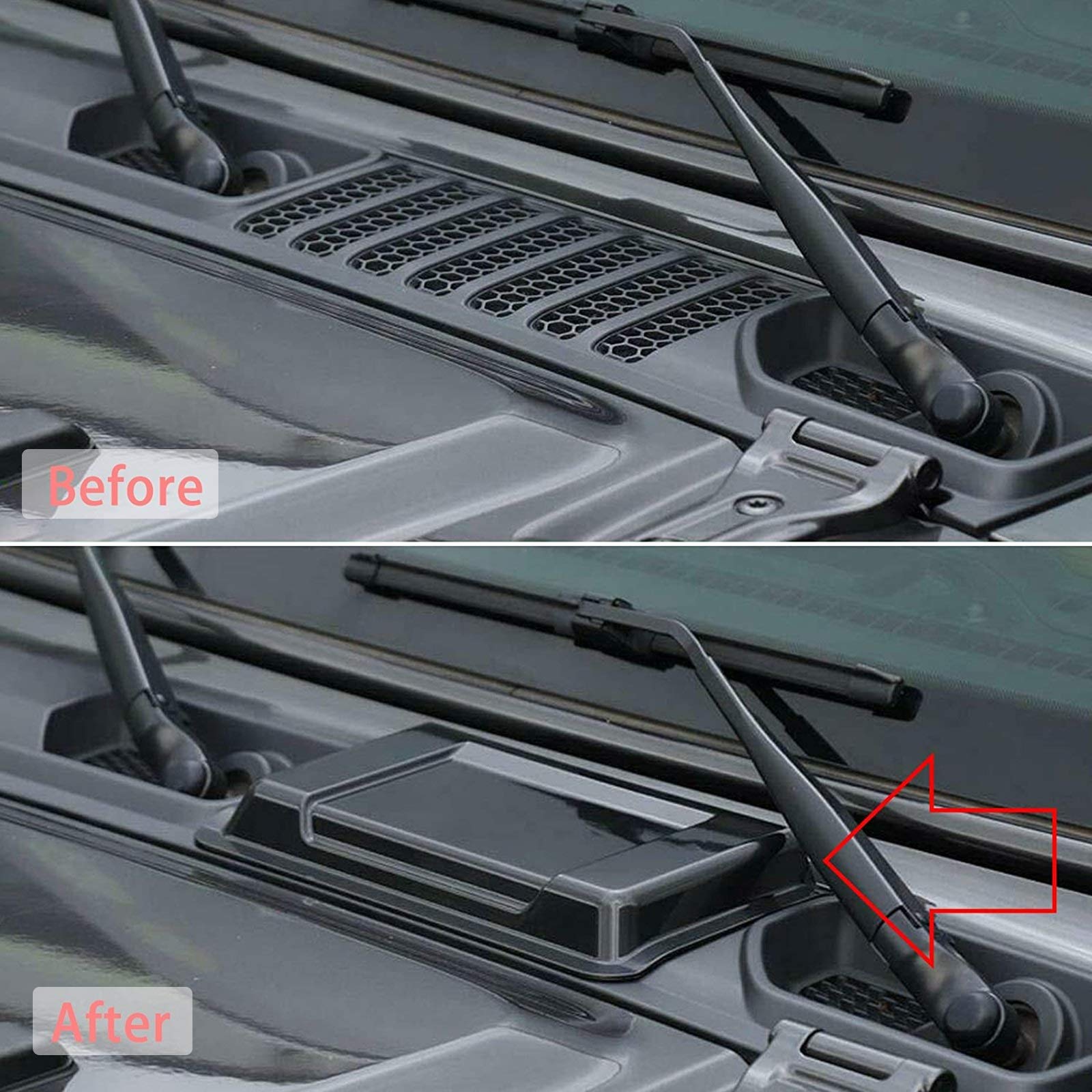 Decorazione Presa D'aria Auto Universale 28x25 Cm - Copertura Cofano Motore In ABS, Colore Nero Effetto Carbonio, Adesivo Esterno Per Modifiche Auto, Finto Sfogo