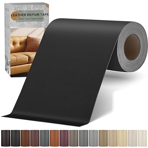 Parche de reparación de cuero autoadhesivo, kit de reparación de cuero de vinilo de 4 x 63 pulgadas para muebles, cinta de reparación de cuero para