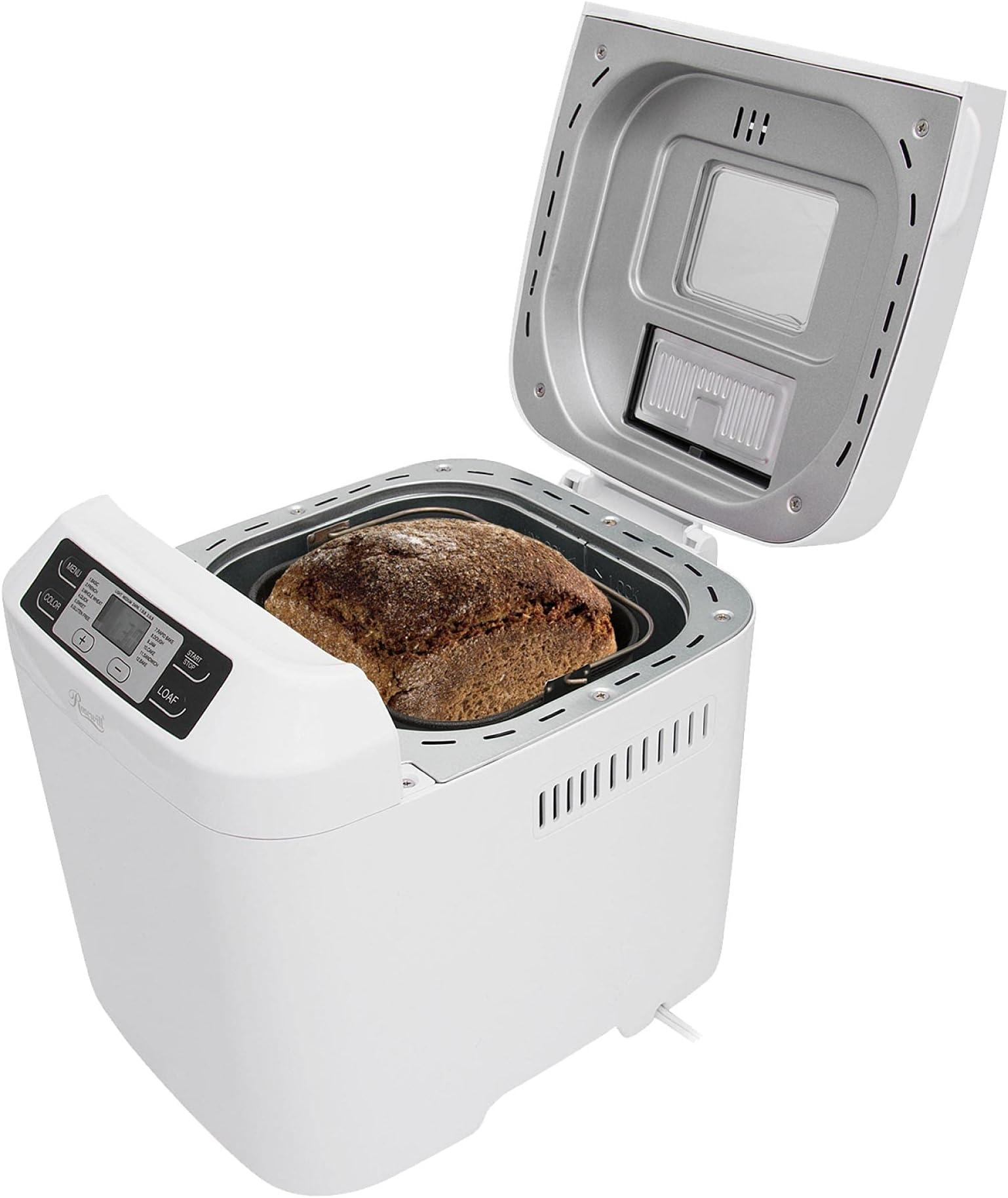 Rosewill Bread Maker Machine with Automatic Fruit and Nut Dispenser, Gluten-Free, 2 Lbs Capacity, Programmable, 12 Settings - RHBM-15001