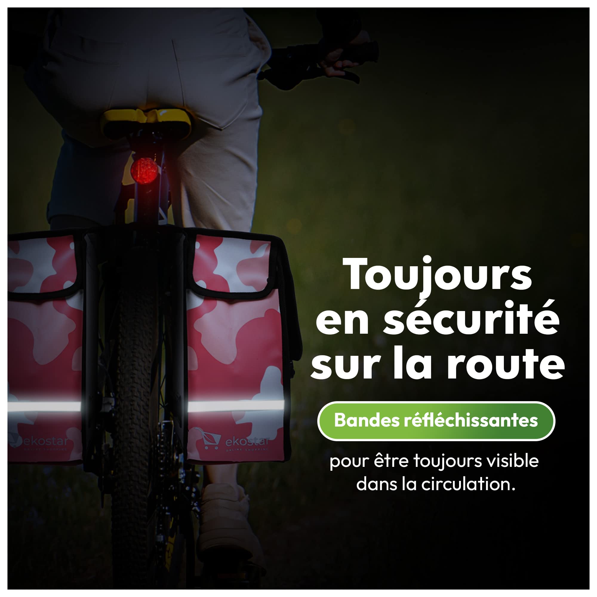 Sacoche Double Ekostar Pour Vélo : 46 Litres De Rangement, étanche Et Super Pratique !