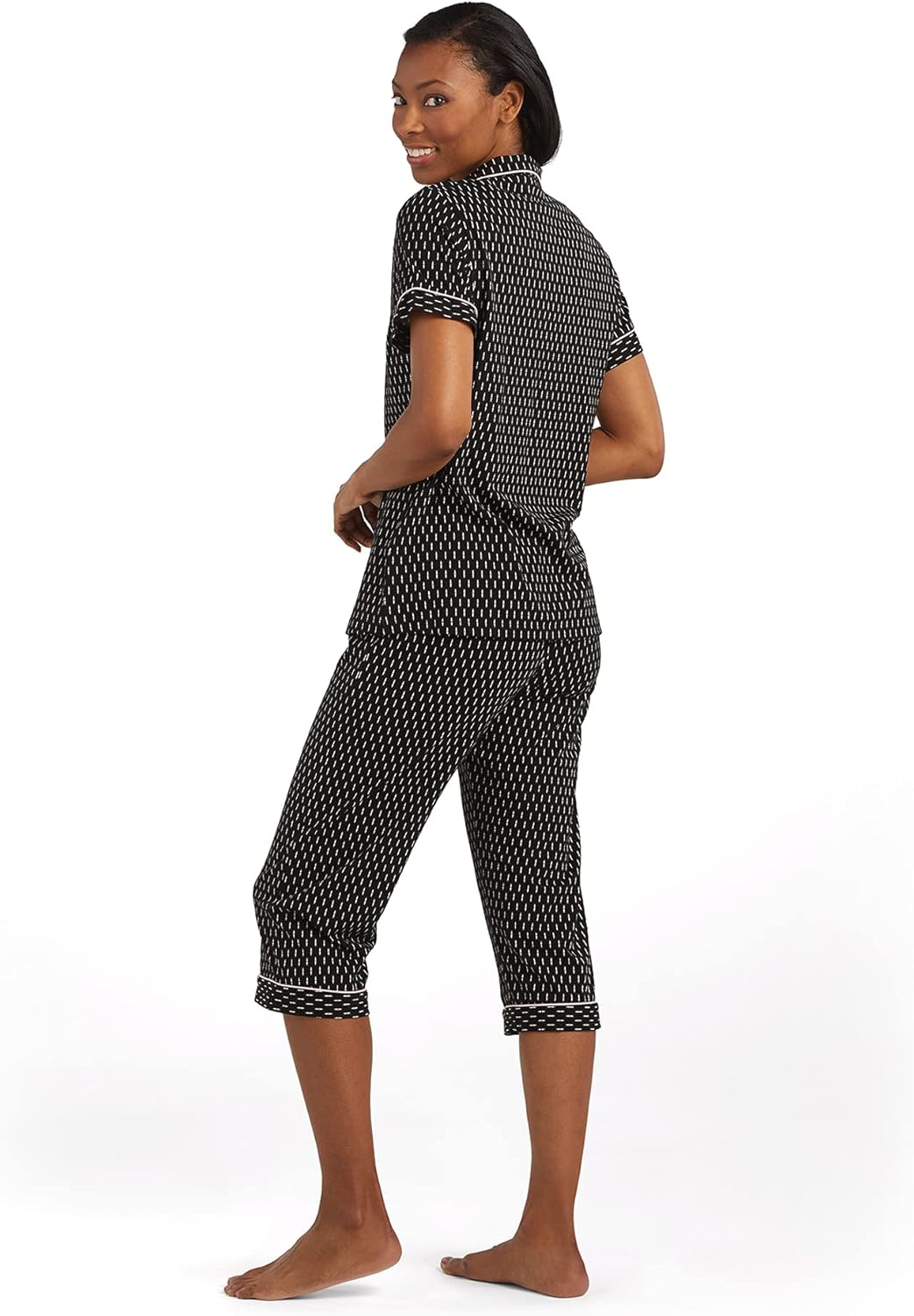 Miss Elaine PJ Set - Women's Luxe Knit Pajama Set, Short Sleeves and V-Neckline at  Women’s Clothing store