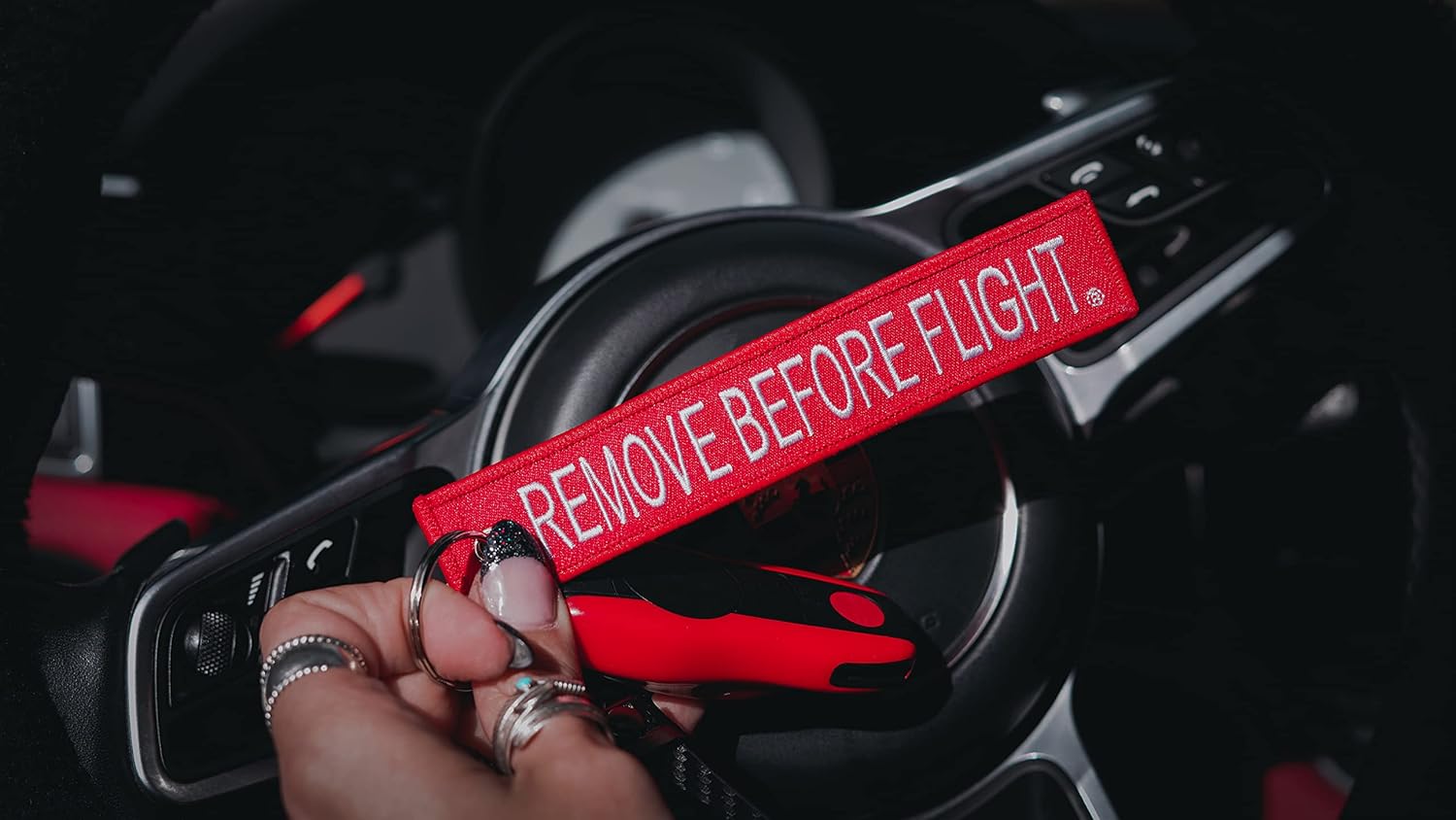 Apex Imports AIXEPA 10x Remove Before Flight Red/White Key Chain 5.5" x 1" (10 Pack)