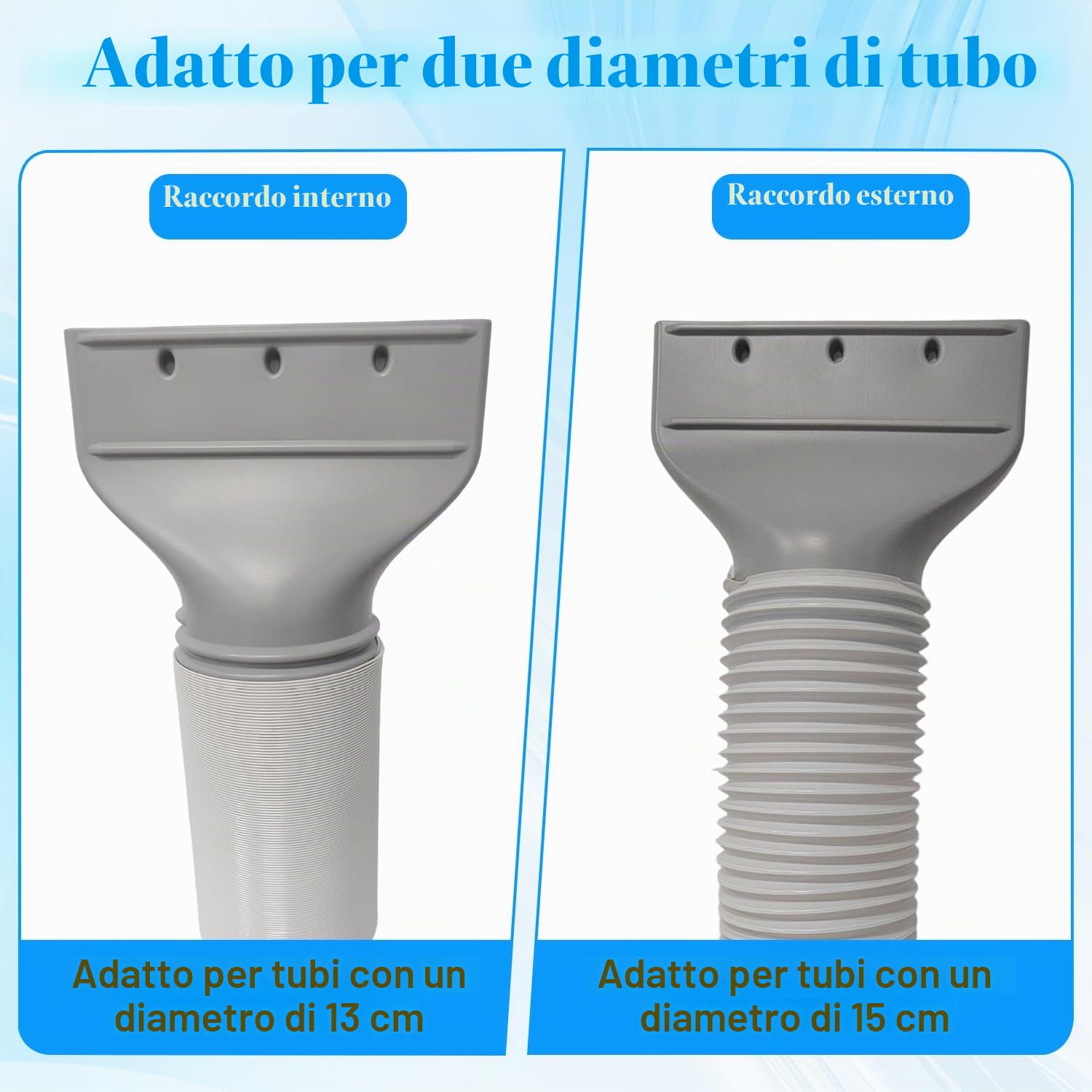 Adattatore Per Tubo Piattos Aria Condizionata, 130/150mm Per Climatizzatore Portatile, Adattatore Piatto Per Tubo Di Scarico Del Condizionatore, Adattatore Tubo Piattos Scarico Finestra