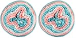 Gradient Cake Yarn Multicolor Fairyland Rainbow Yarn, 2-Pack 60% Cotton 30% Acrylic 10% Wool,Multicolor Crochet Knitting Yarns (60)