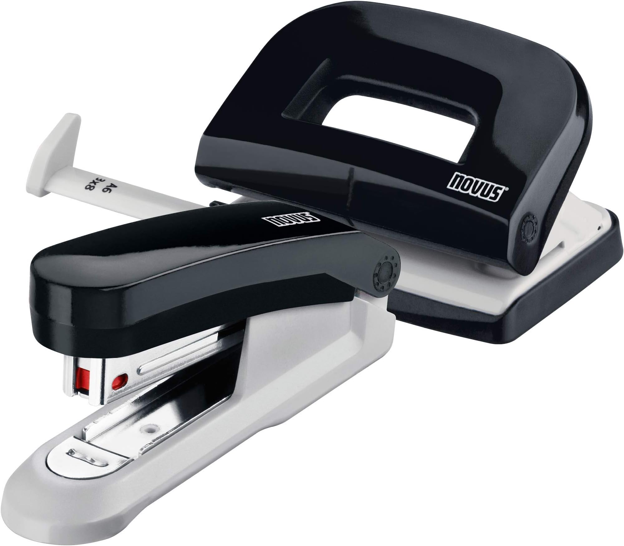 Novus E 15/E 210 Pink Twinset Stapler and Hole Punch with 1,000 Staples