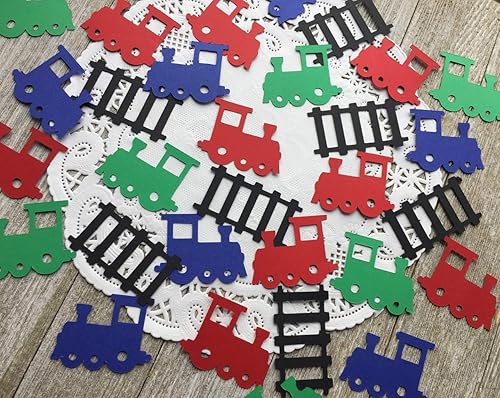 Miniatura 2 de Train Confetti - Train Birthday Party Decorations - Trains Theme - Railroad Tracks - Set of 150 Pieces