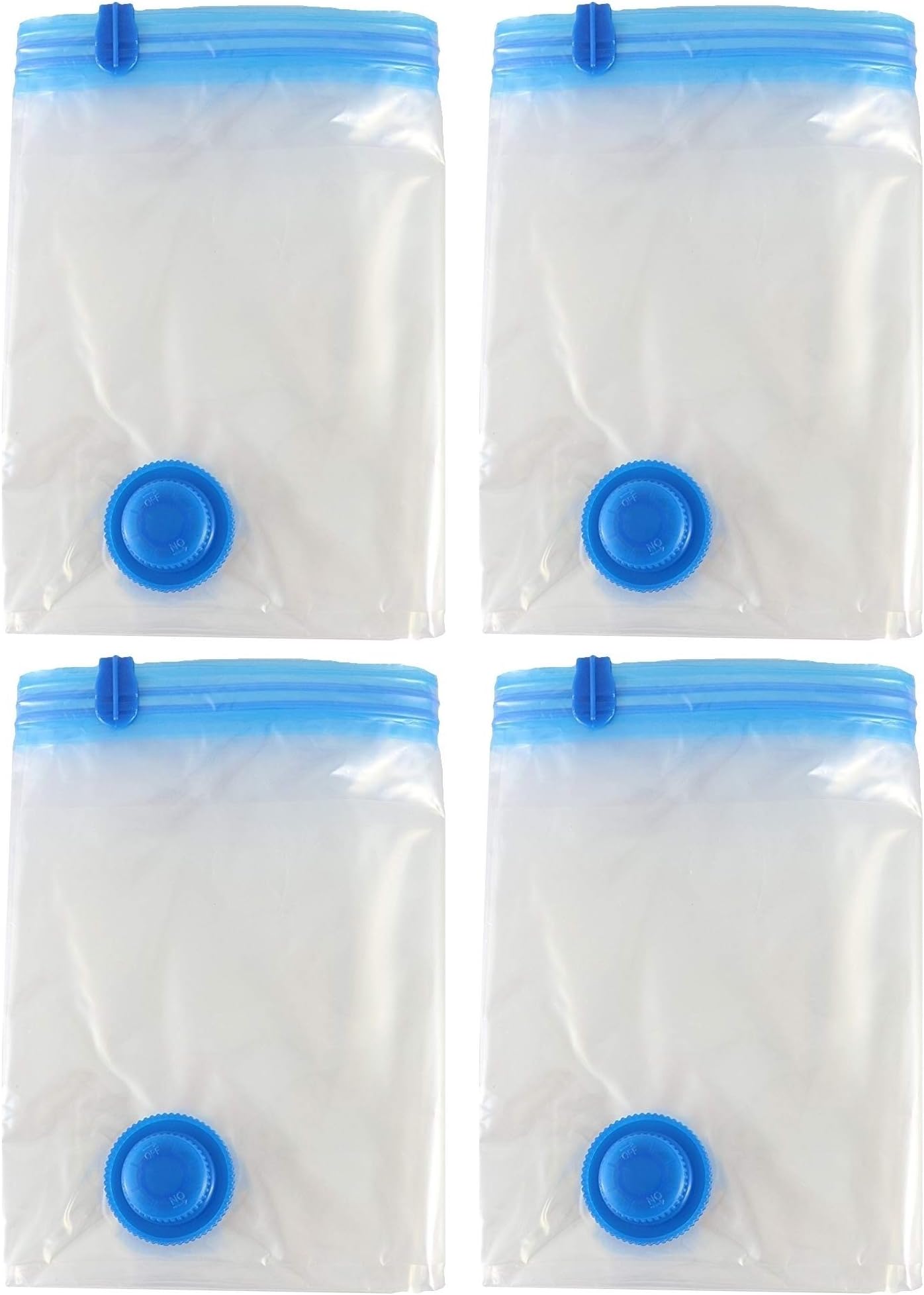 Home Zone 4 Pack Airtight Transparent Ziplock Space Saver Vacuum Seal Storage Bags, Resealable XXL (130 x 90 Centimeter) Suitable for any Hoover