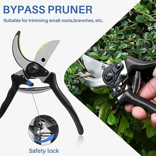 Miniatura 2 de ECOOPTS Juego de herramientas de jardín de 3 piezas con podadora, tijeras de setos y podadora de derivación, kit de cuidado de árboles y arbustos de