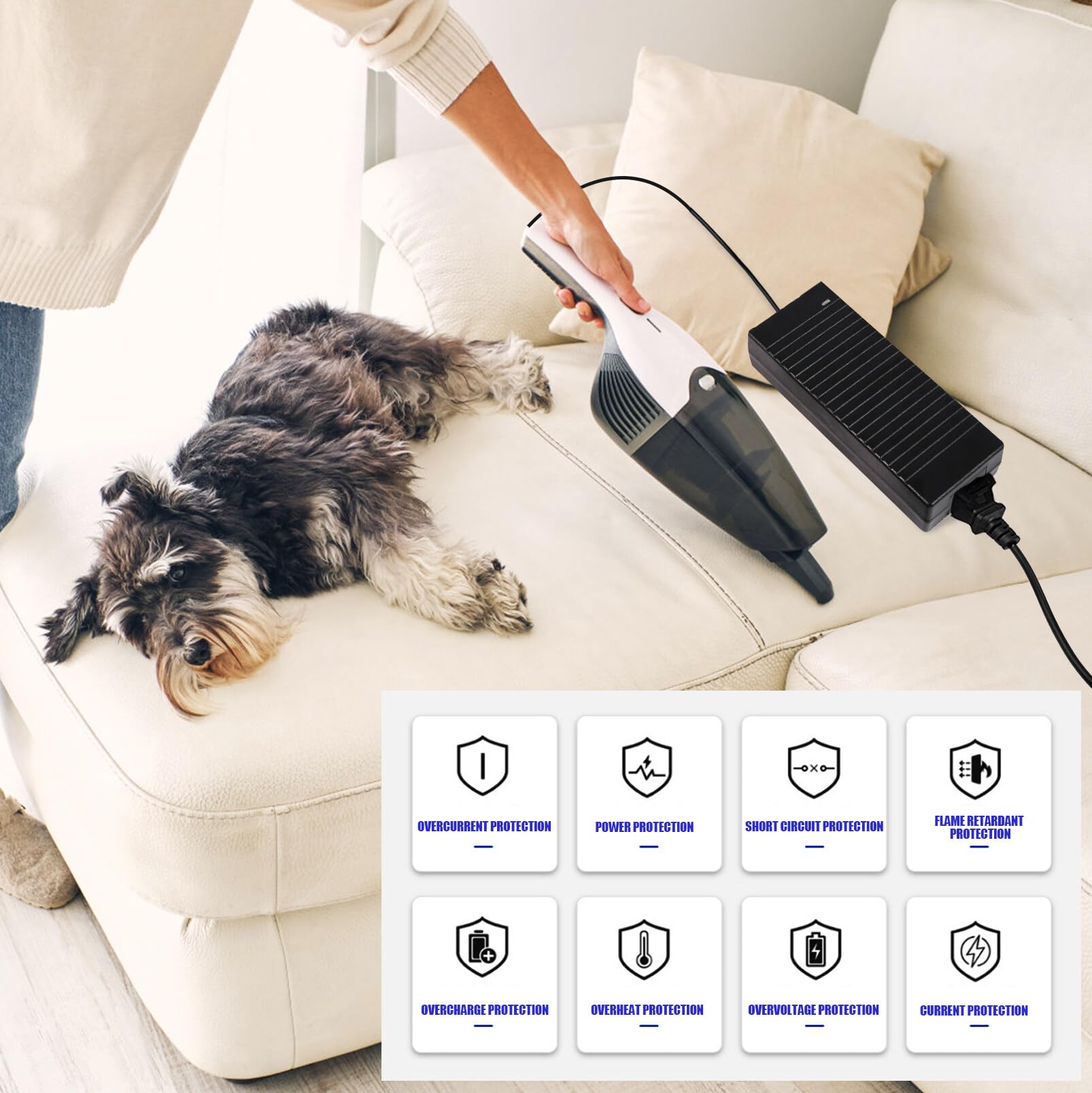 Adapter sieciowy do samochodu, przetwornica napięcia 230 V na 12 V, 180 W/15 A, adapter z gniazdem zapalniczkowym, AC na DC zasilacz do lodówki i odkurzacza samochodowego