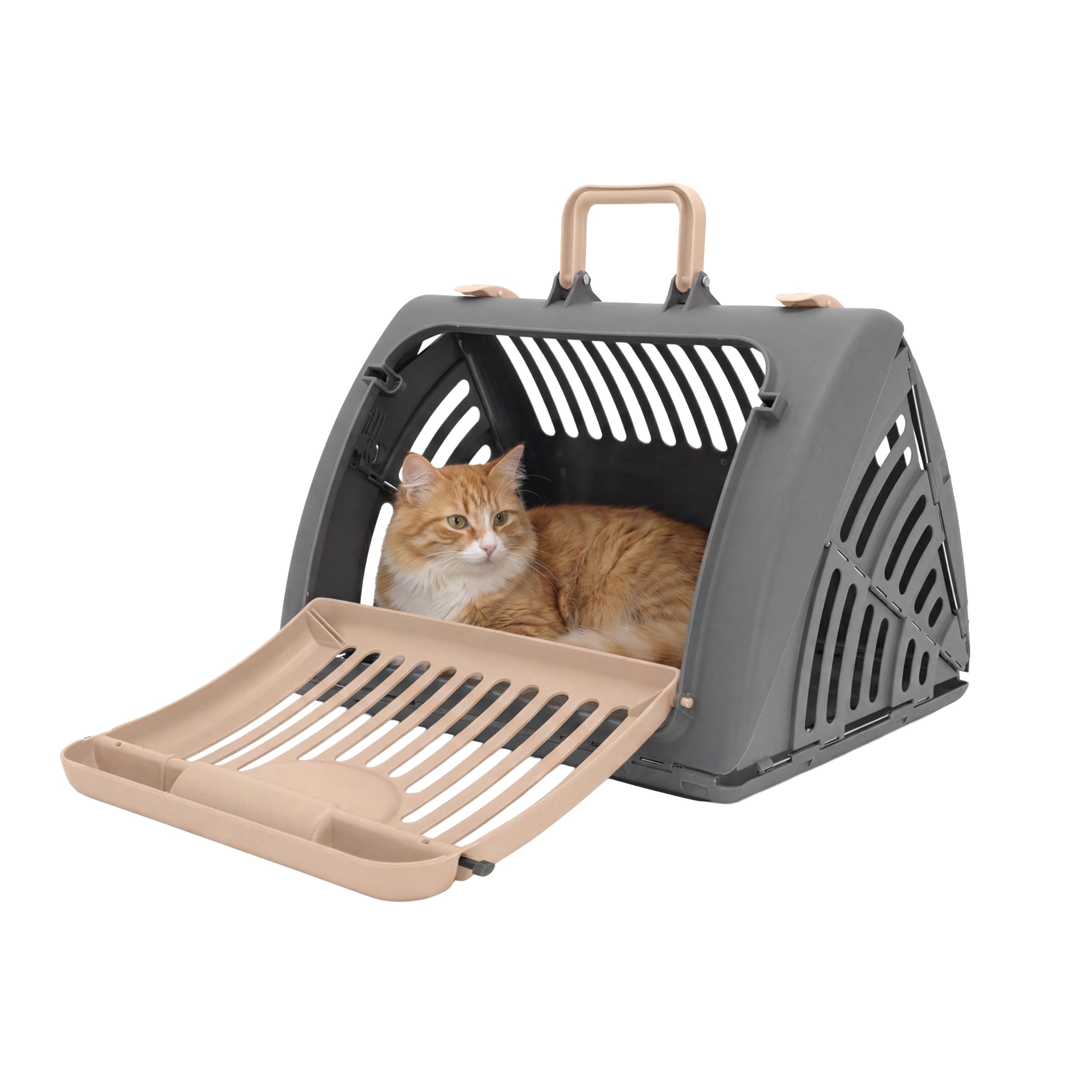 SPORT PET Designs Foldable Travel Cat Carrier with A Bed - Front