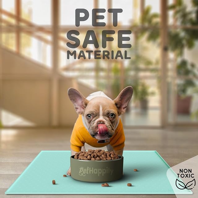 Foto 3 de 7 de Tapete de comida para perros - 28 x 18 pulgadas, protector superior de estufa de silicona grande, tapete…