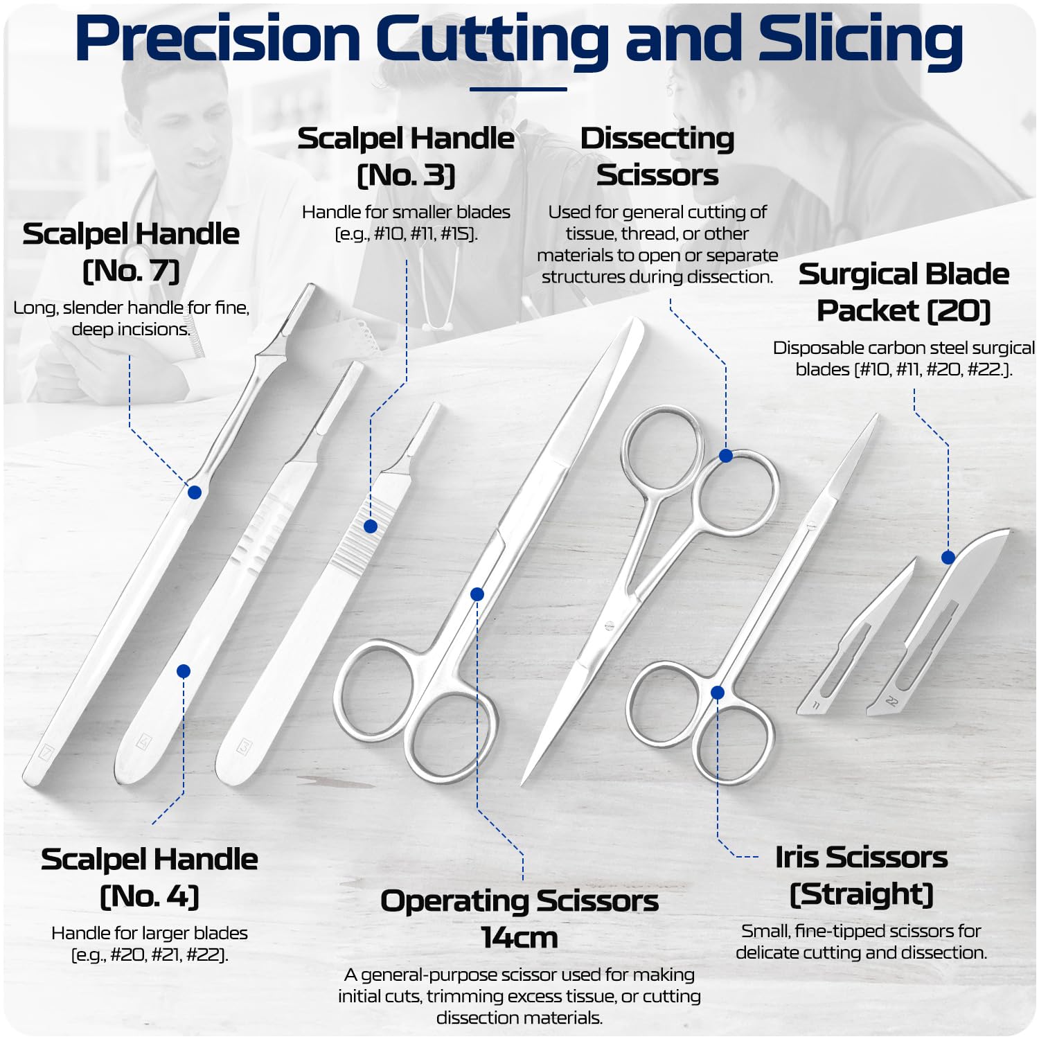 46-Piece Surgical-Grade Dissection Kit, College and University — Amazon image 2