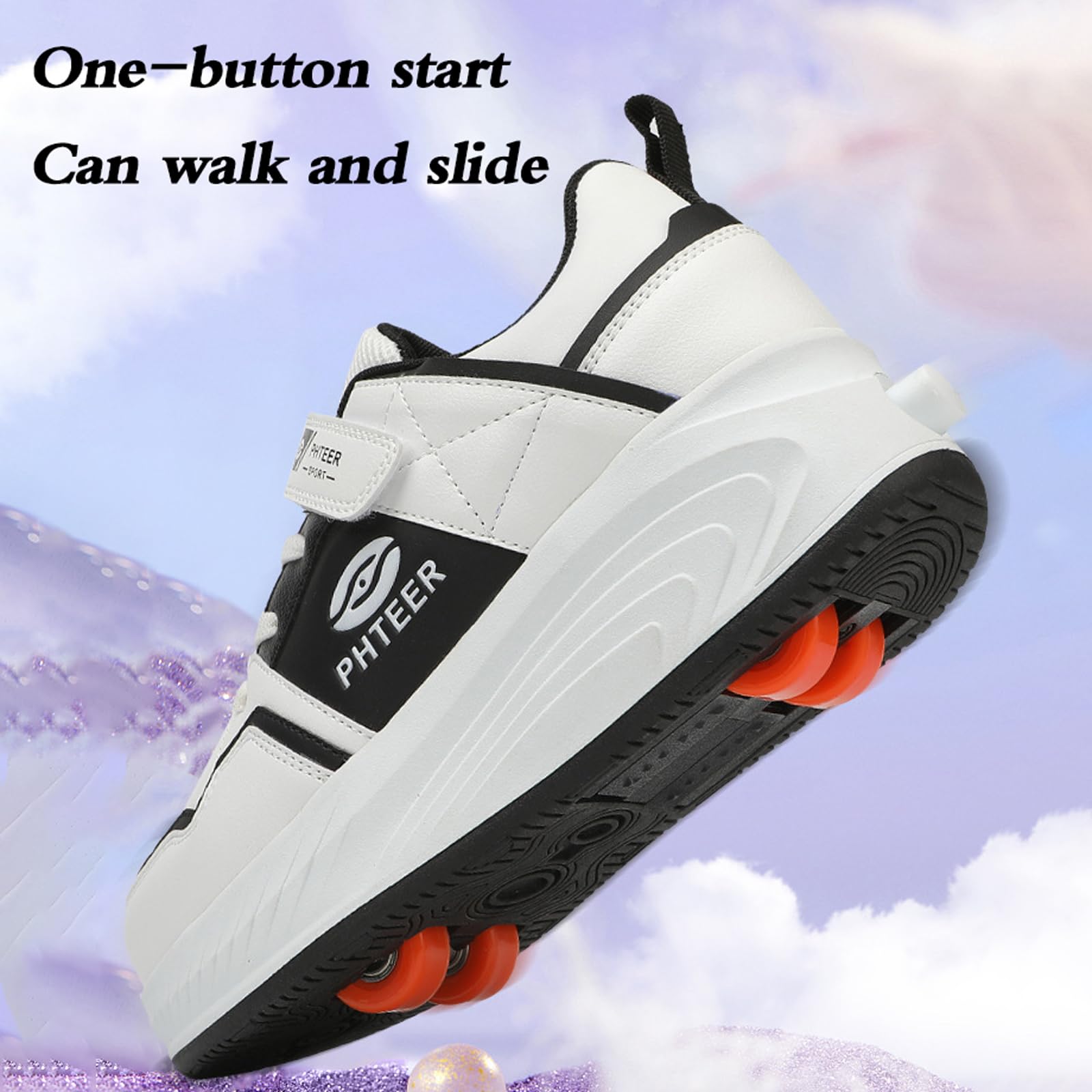 Zapatillas Deportivas con Ruedas para niños,Zapatos con Ruedas retráctiles,Zapatos con Ruedas Unisex niños,2 en 1,Multiusos con 4 Ruedas Retirable,para Regalos creativos de Vacaciones