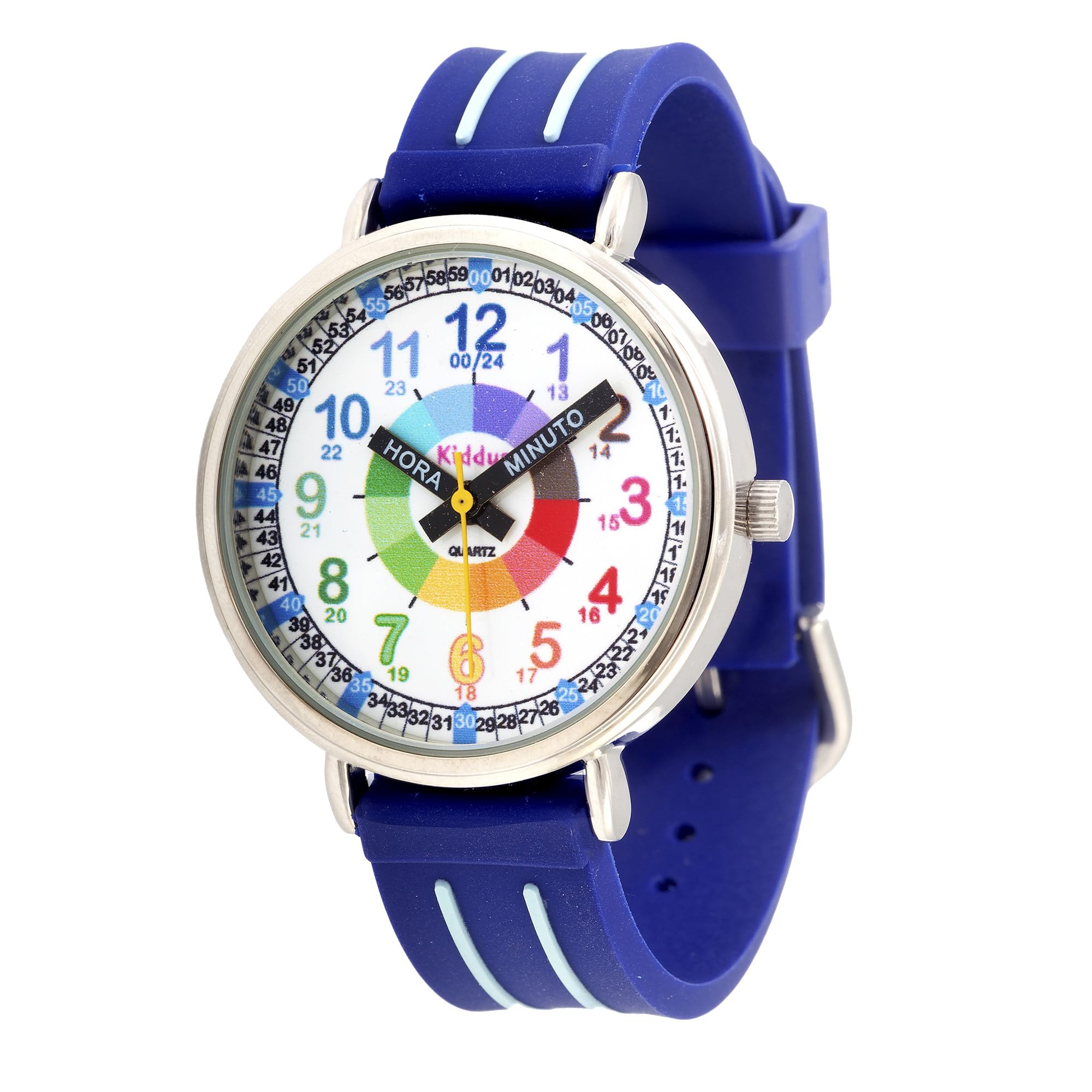 Kiddus Kiddus Reloj Educativo Analógico para Niño, Niña, Infantil. Aprende la Hora con Nuestro Fácil Sistema Time Teacher, Ejercicios Incluídos. Diseñado en Barcelona