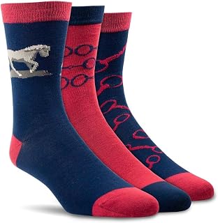 ARIAT Womens Charm Crew Socks - Navy Snaffle
