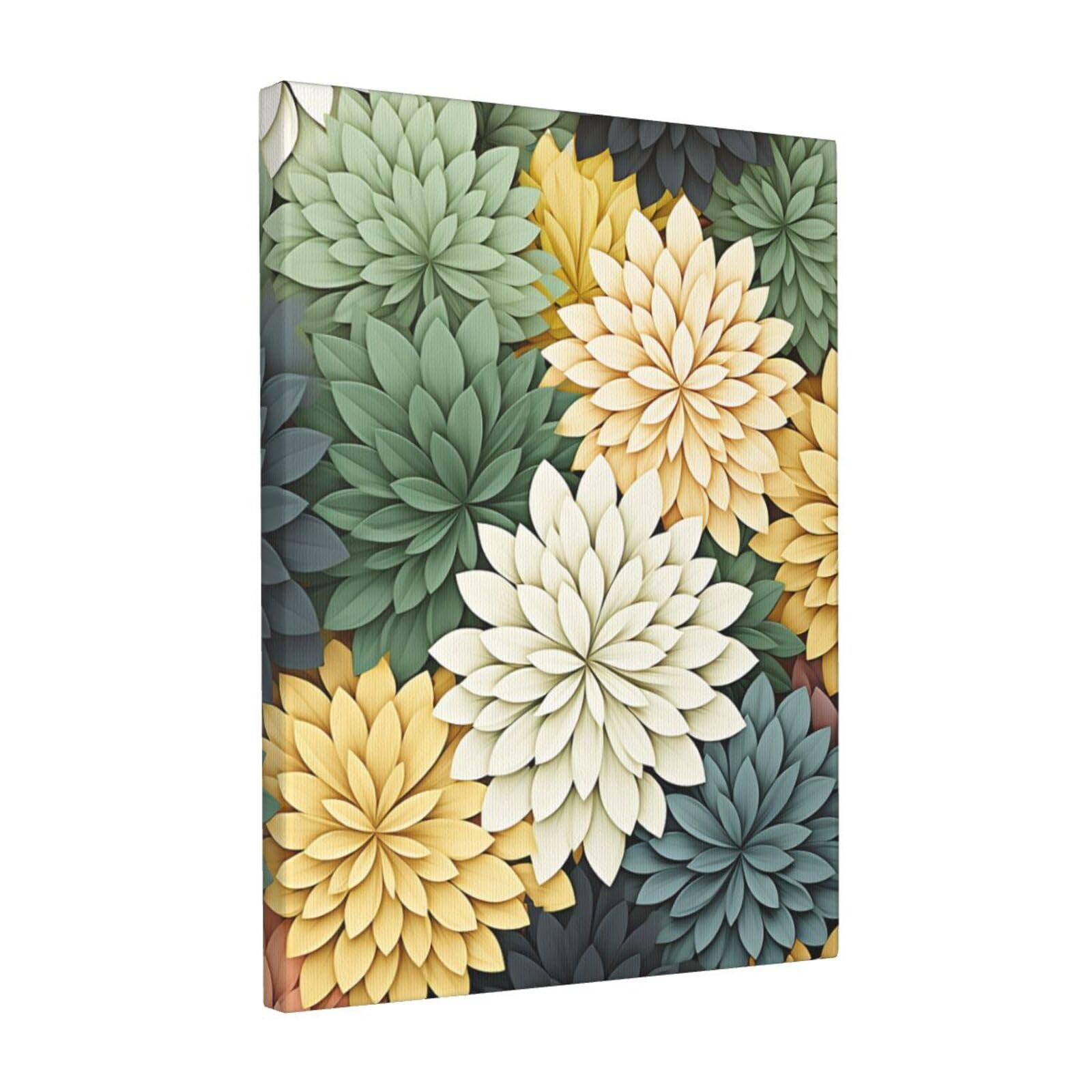 FodPand Petals Garden Leaves Canvas Wall Art for Living Room Wall Decor 12"x16" Modern Artwork Painting Pictures Hanging Canvas Prints Aesthetic Wall Art for Bedroom Bathroom Office Wallart Decor