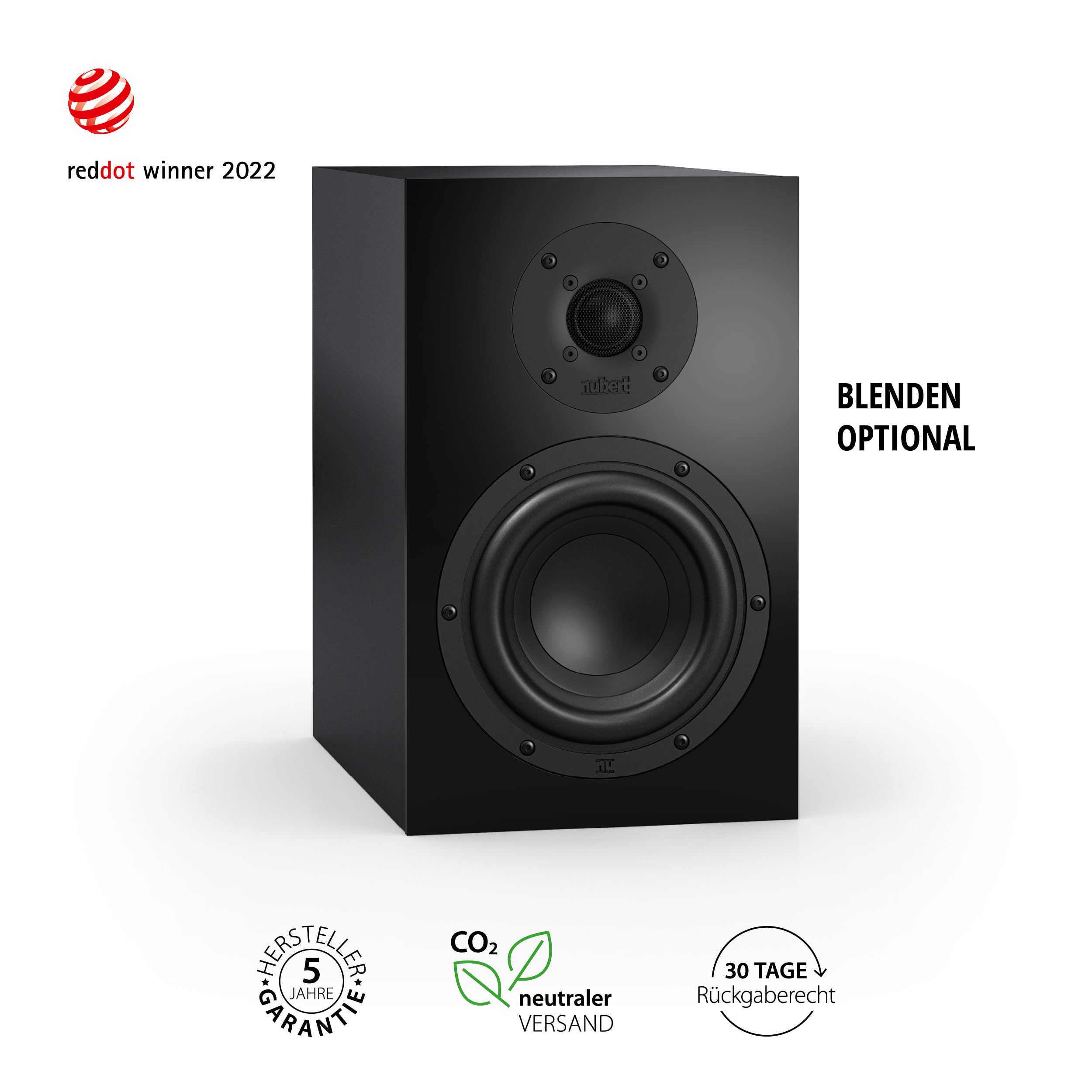 Nubert nuBoxx B-40 | Schwarze Kompaktlautsprecher | 2 Stück Passivboxen | Für Moderne Wohnzimmer | Zur Verwendung im Regal | Boxen bis 41 Hz (-3dB) | Idealer Lowboardlautsprecher