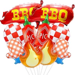 BBQ Balloons Summer Baby Q I Do BBQ Decorations Spicy Bottle Pig Balloons Picnic BBQ Cookout Themed Decor For Baby Q Baby Shower Hibachi Party Backyard Party BBQ Baby Shower Decorations Supplies