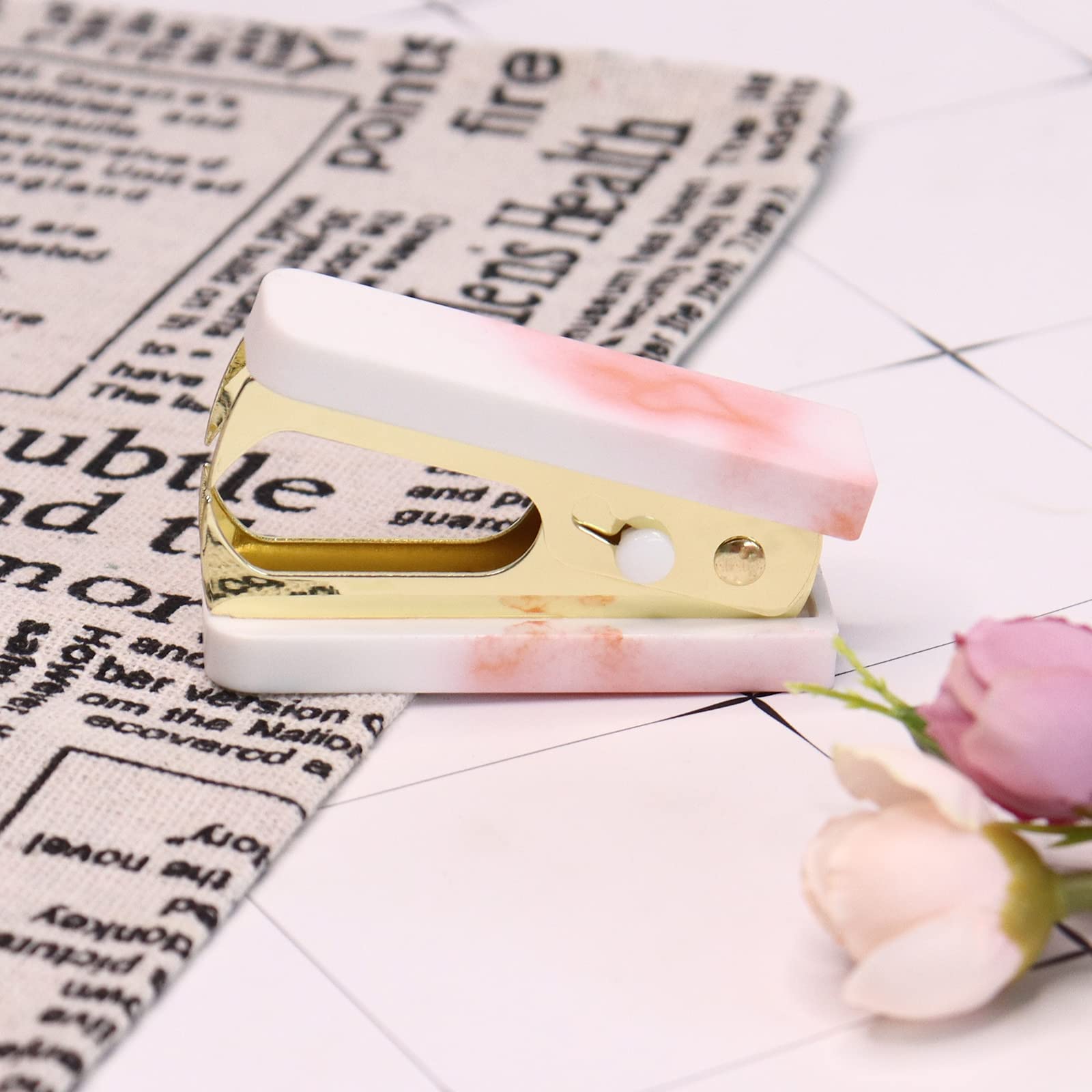 Staple Remover Pink Marble Staple Remover Tool Portable