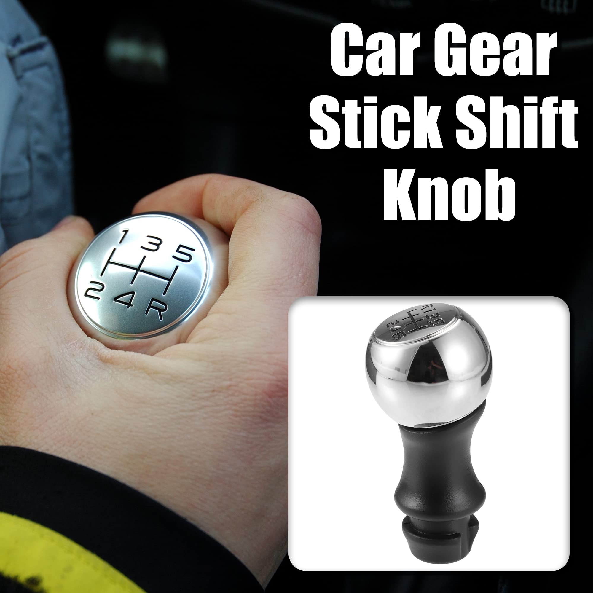 Pomello Cambio Automatico Per Peugeot - Nero E Argento - In Ecopelle E ABS - Ricambio Stiloso - Foto 8