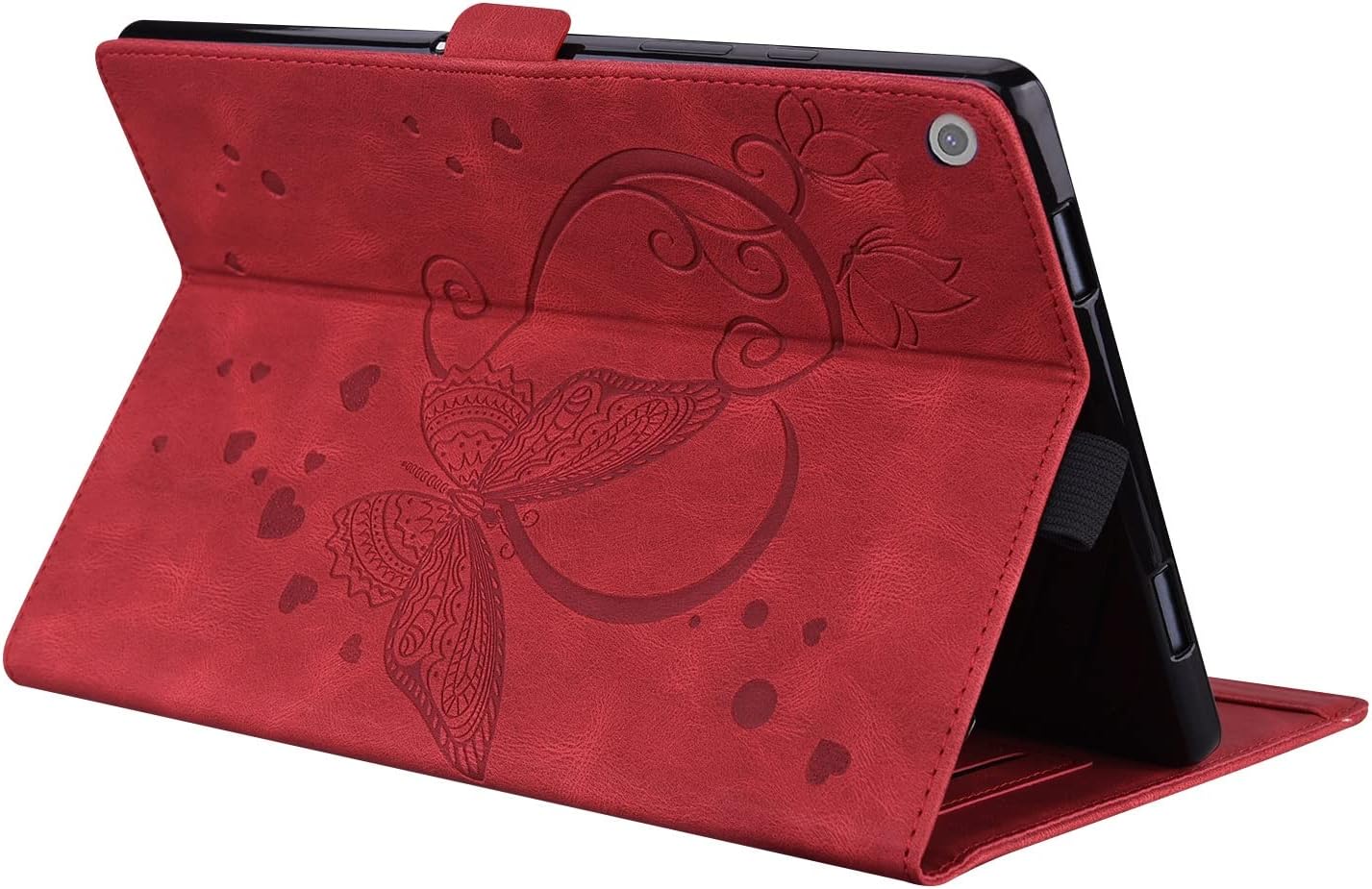 Tablet Travel Compatible with Kindle Fire HD 8 Tablet 2018/2017/2016 Case 8th/7th/6th Butterfly Holder Remoeuf Shockproof Protective Cover Chip Leather Flip Card Tablet P image 5