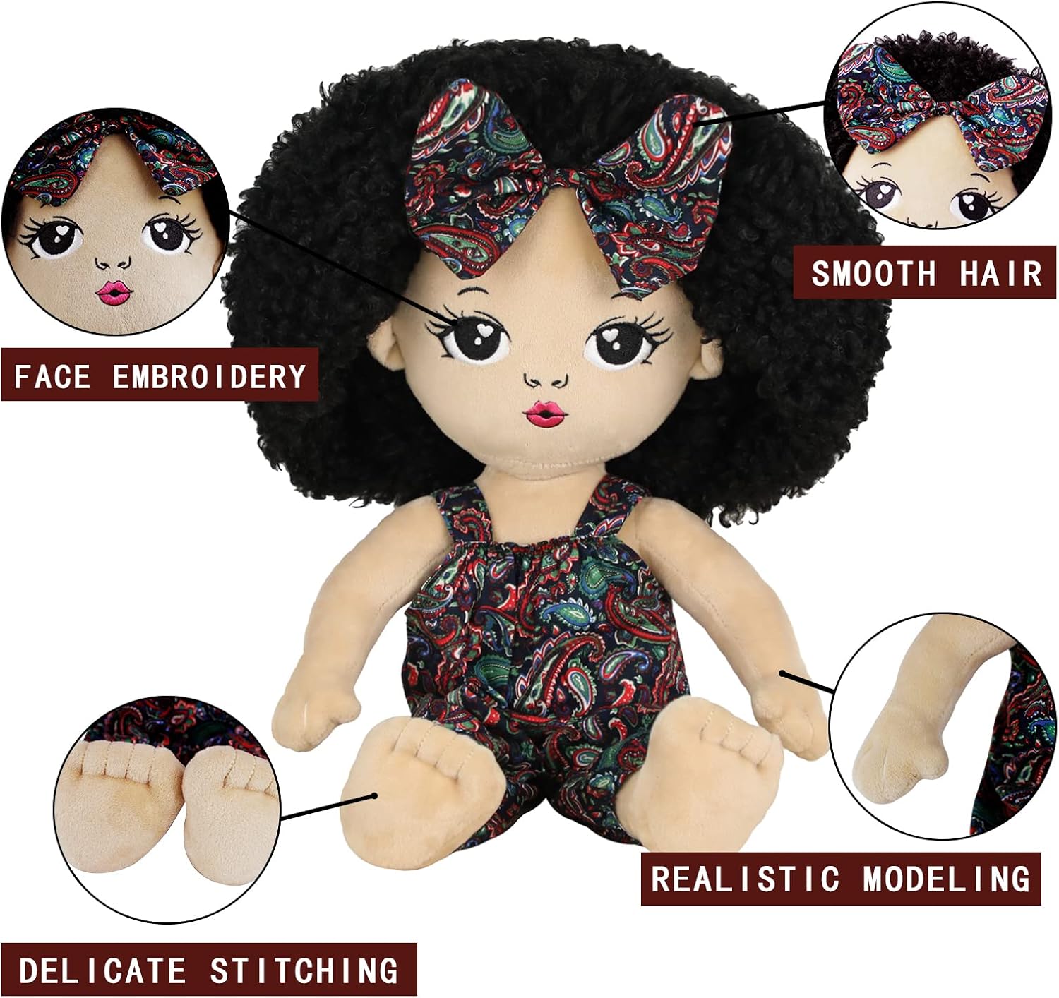 JUSTQUNSEEN Black Baby Dolls African American Doll Black Dolls 50CM