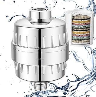 Filtro de Ducha Universal de 15 Etapas con Vitamina C, Purificador de Agua Antical y Anticloro, Descalcificador de Agua para el Cuidado de la Piel y el Pelo, Conexión Estándar G1/2