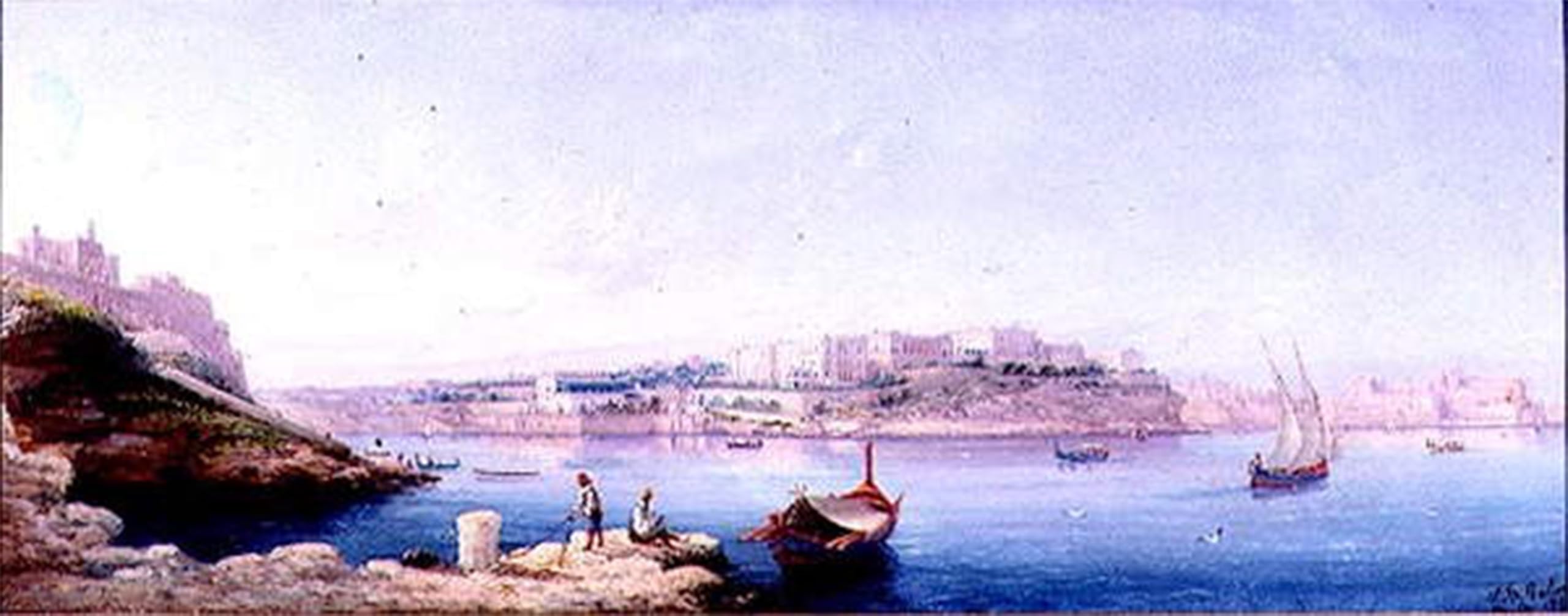 ARTXLXXBN Famous Art Print Poster Vintage Wall Art Valletta Harbour by Maria Galea Canvas Art Poster for Home Decor 60x90cm
