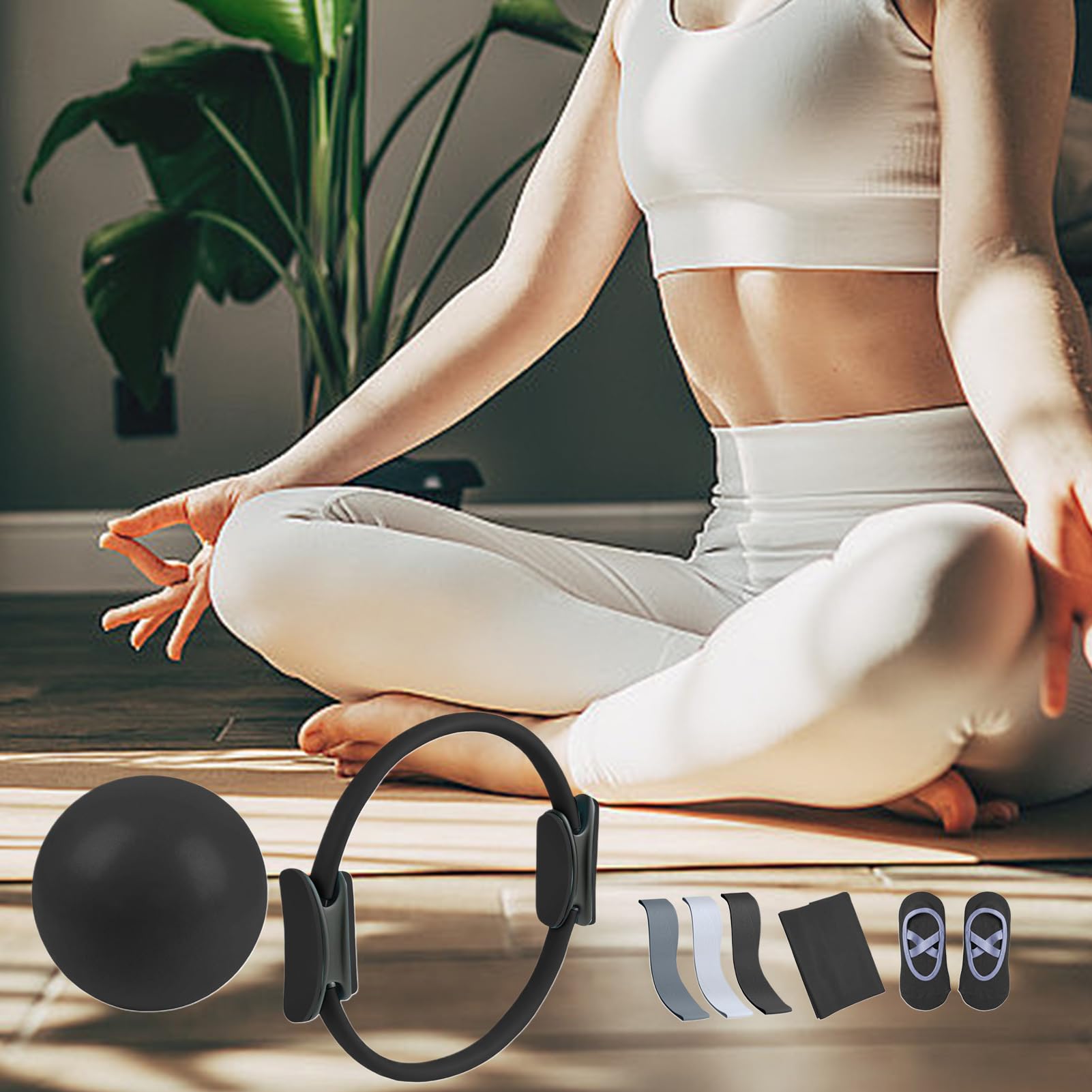 Set Attrezzi Pilates, Set Anelli Palle Pilates Portatili, Kit Pilate Casa Donne Fascia Resistenza E Tonificazione, Kit Yoga Pilate Attrezzi Allenamento Casa Sets Per Yoga P-ilates