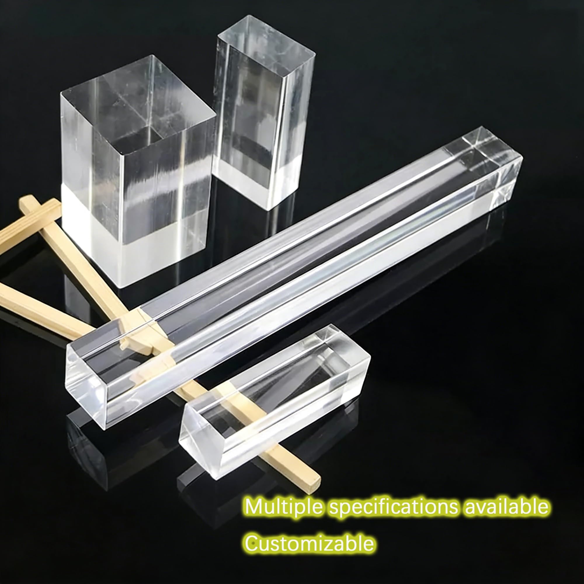 Varilla cuadrada acrílica, varillas de plástico para apoyo, decoración, guía de luz, proyectos de bricolaje, personalizable, 19.7 pulgadas